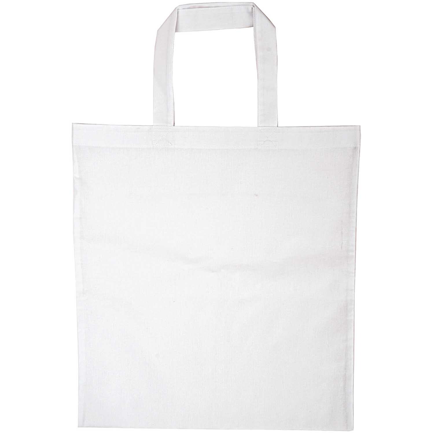 Tragetasche weiß von Rico Design, 38x42cm. Schlichte, weiße Tasche mit zwei Henkeln, ideal für den täglichen Gebrauch.