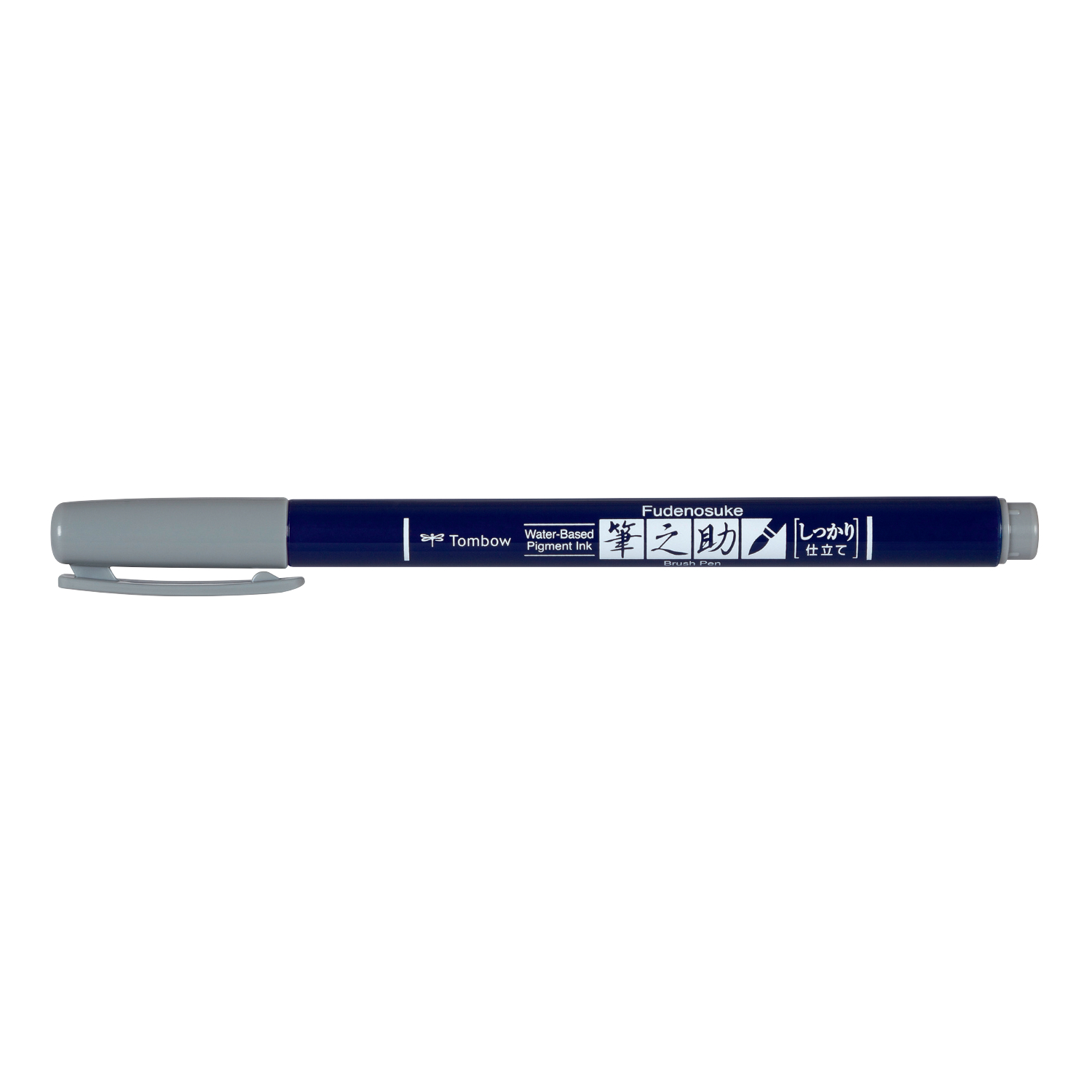 Kalligraphie Fudenosuke Nr. 1 grau von Tombow, ideal für präzise Kalligraphie, mit grauem Stiftkörper.