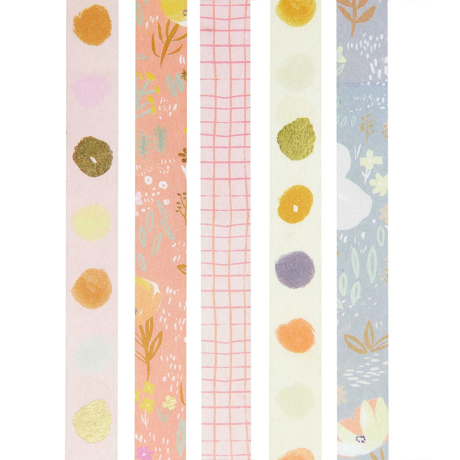 Paper Poetry Tape-Set mit fünf dekorativen, mehrfarbigen Klebebändern von Rico Design.