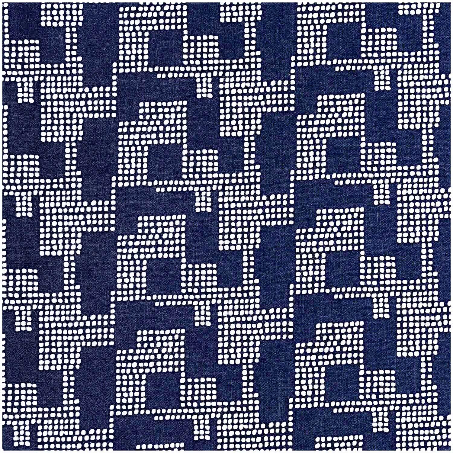 Druckstoff grafisches Muster 50x140cm von Rico Design mit geometrischem Design in Dunkelblau.