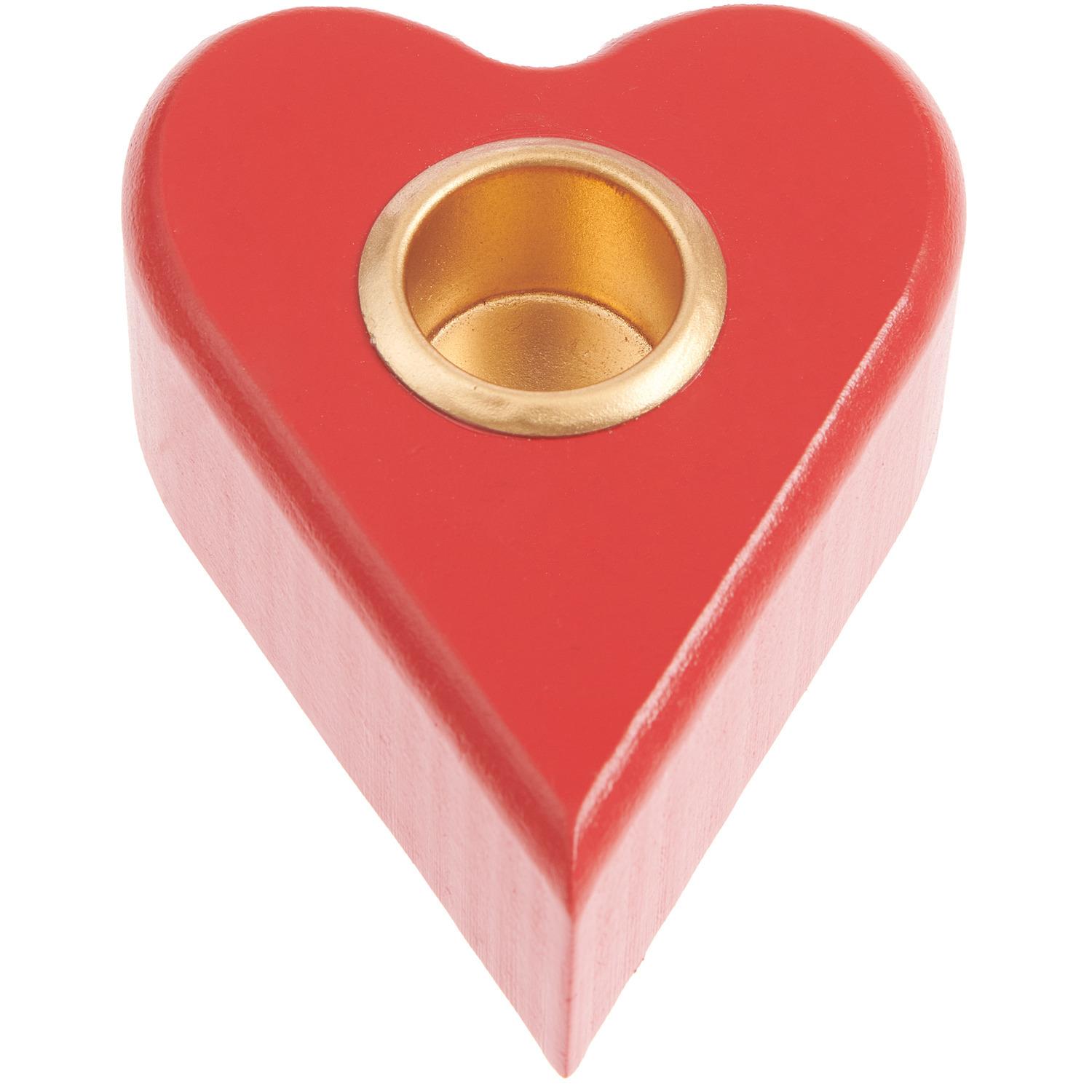 Kerzenhalter Herz Rot: Herzförmiger Kerzenhalter in leuchtendem Rot von Rico Design, 9x7x3cm.