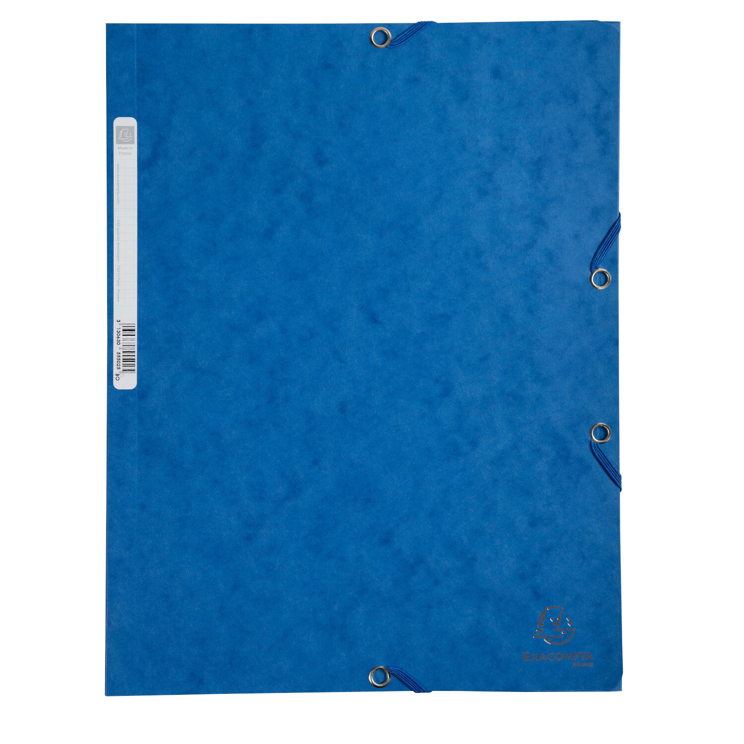 Sammelmappe mit Gummizug A4 in kräftigem Blau, ideal für Dokumente, 400g/m² stark.