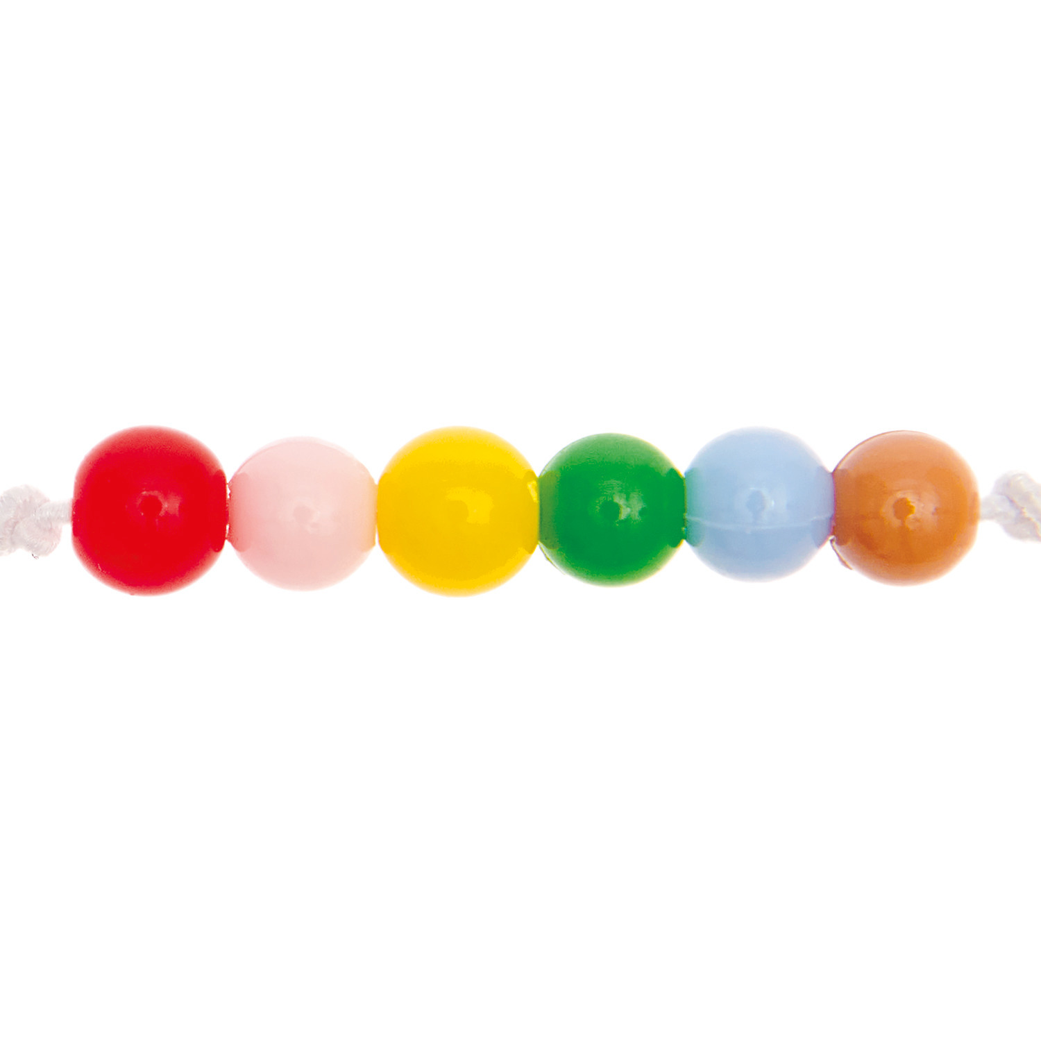 Itoshii Kunststoffperlen Mix zeigt bunte 4mm Perlen von Rico Design, ideal für kreative Bastelprojekte.