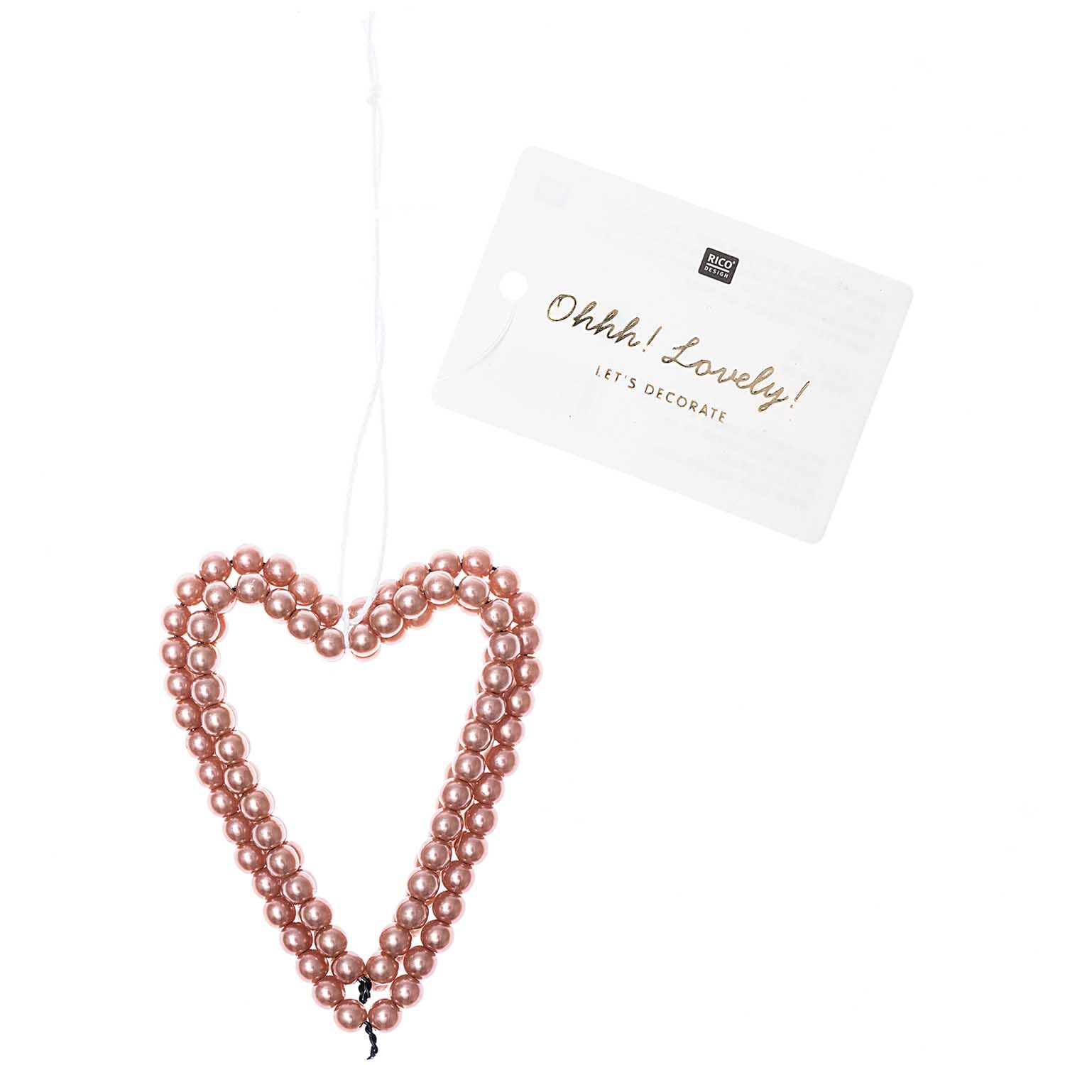Perlenhänger Herz groß rosegold von Rico Design