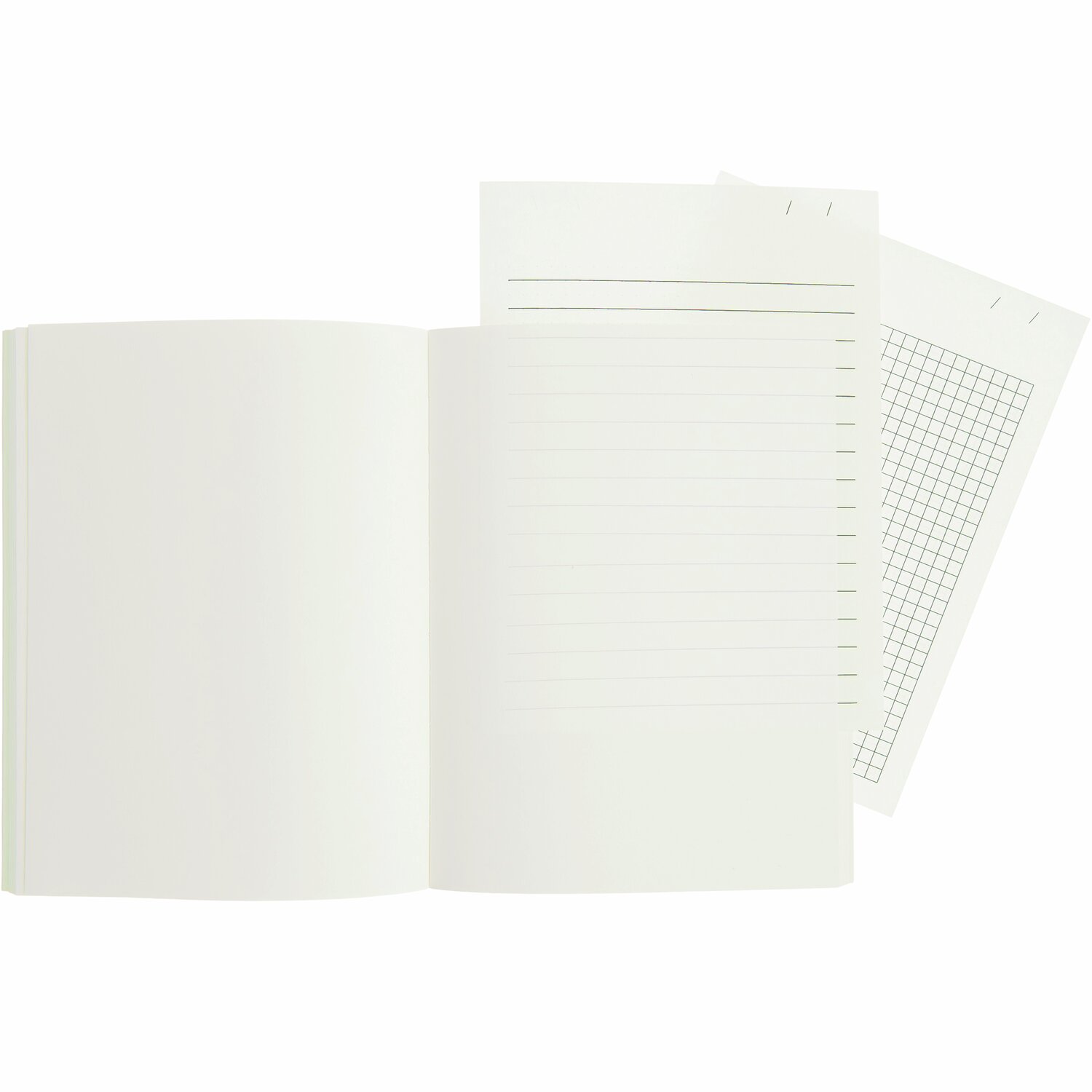 Paper Poetry Notizbuch L in Offwhite mit linierten und karierten Seiten, 15x20cm, von Rico Design. Ideal für Notizen und Skizzen.