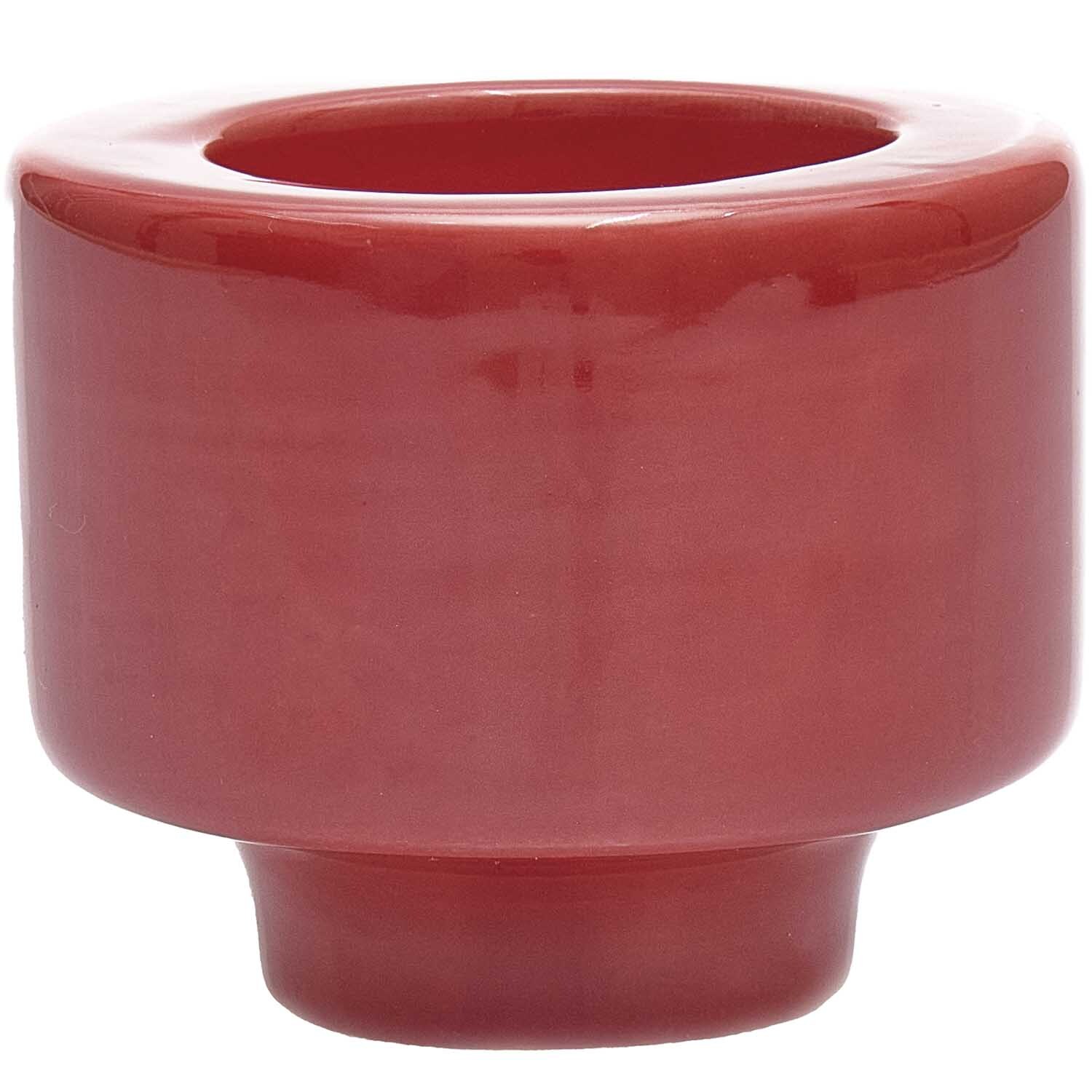 Keramikkerzenhalter multifunktional 7,5x6cm von Rico Design in leuchtendem Rot, ideal für stilvolle Dekorationen.