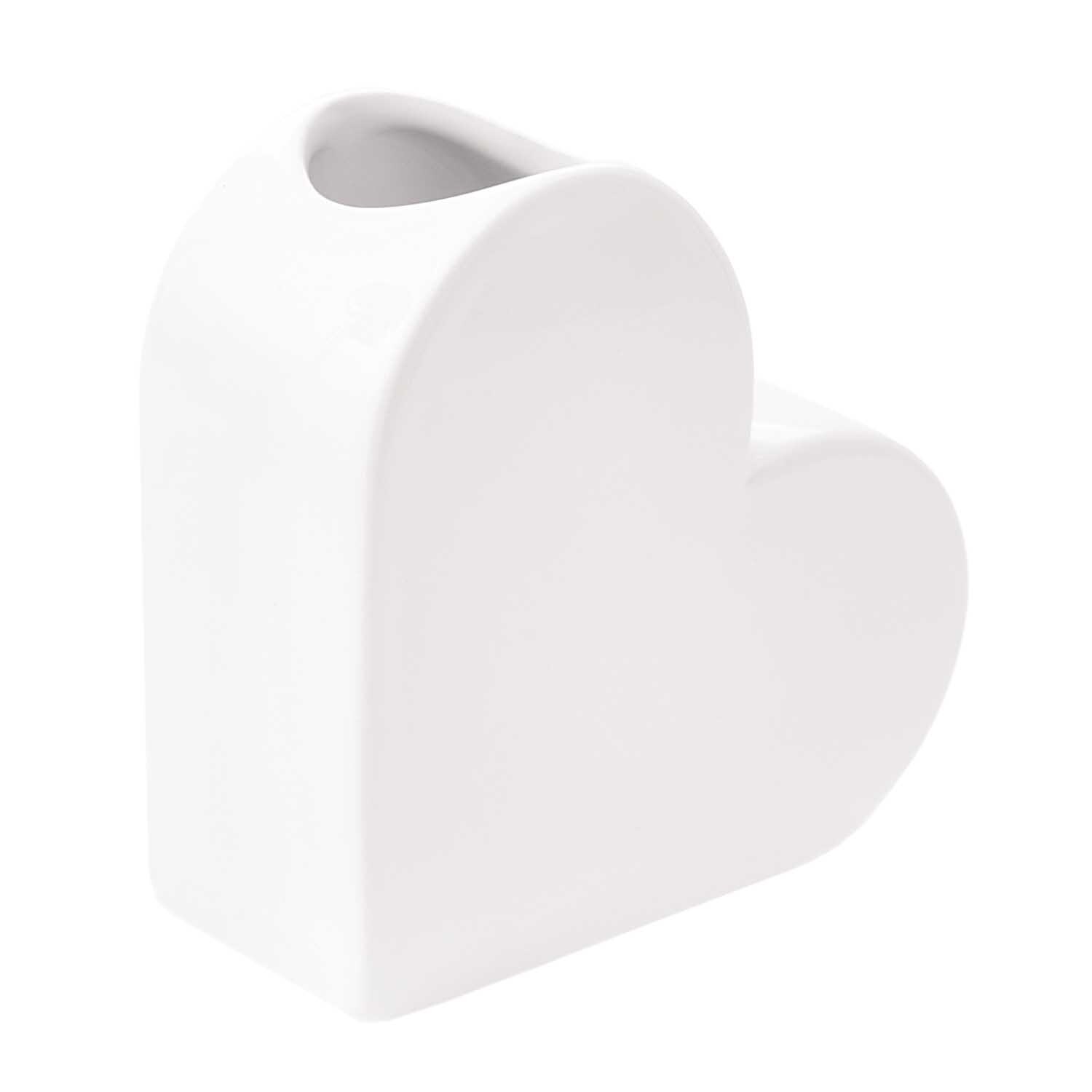 Keramik Vase Herz klein 12x5,5x12cm in Herzform, ideal für Blumenarrangements, von Rico Design.