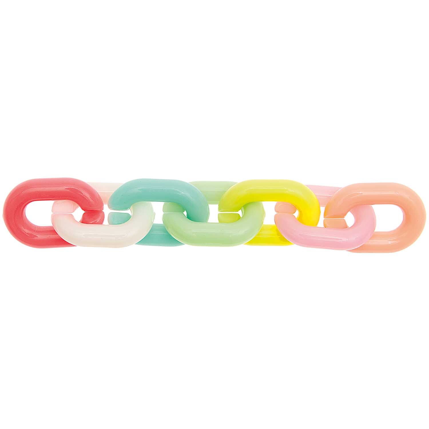 itoshii Verbindungsringe in pastellfarbenem Regenbogen-Design, 19x14x4mm, 18 Stück, von Rico Design.