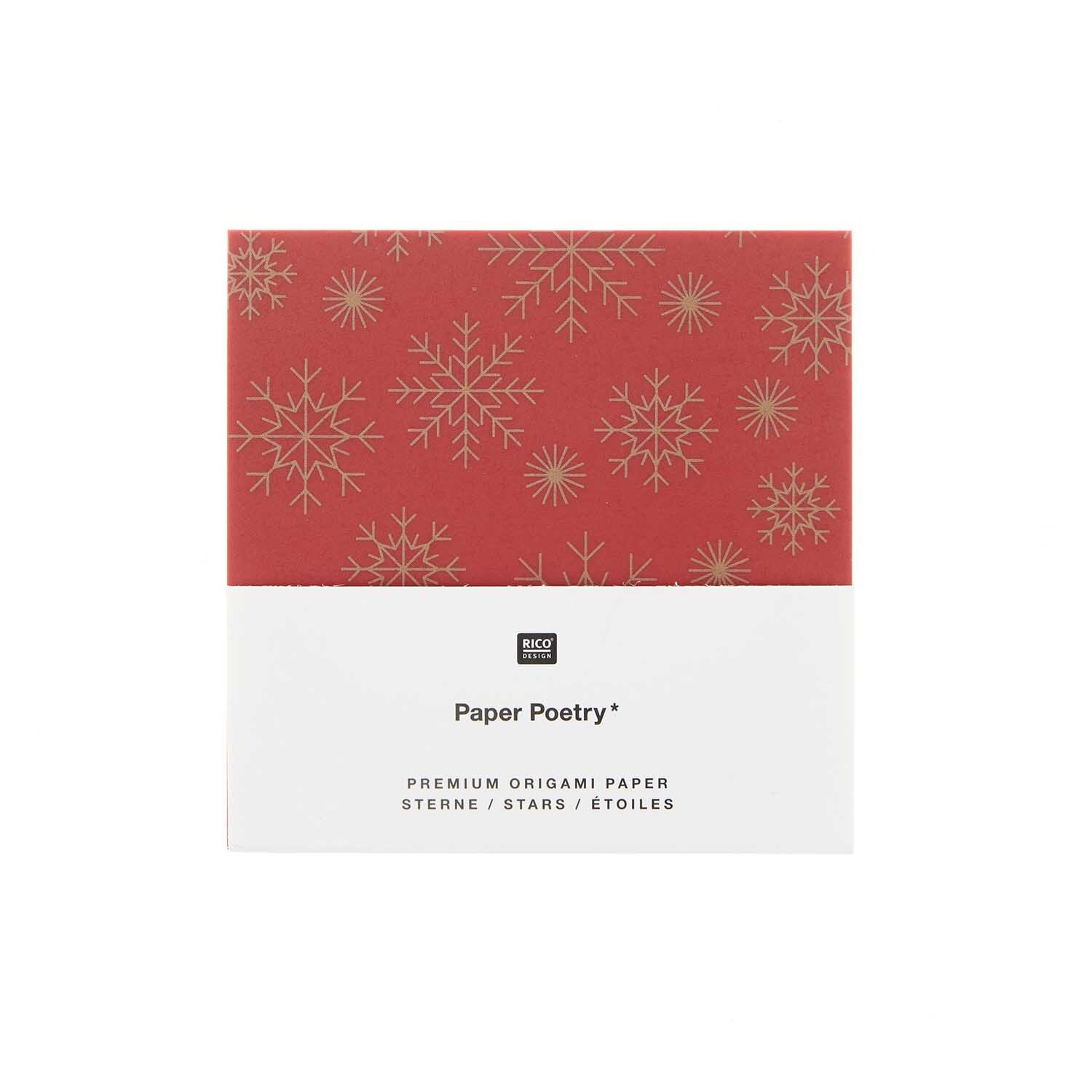 Paper Poetry Bascetta Origamipapier Schneeflocken Rot 32 Blatt von Rico Design