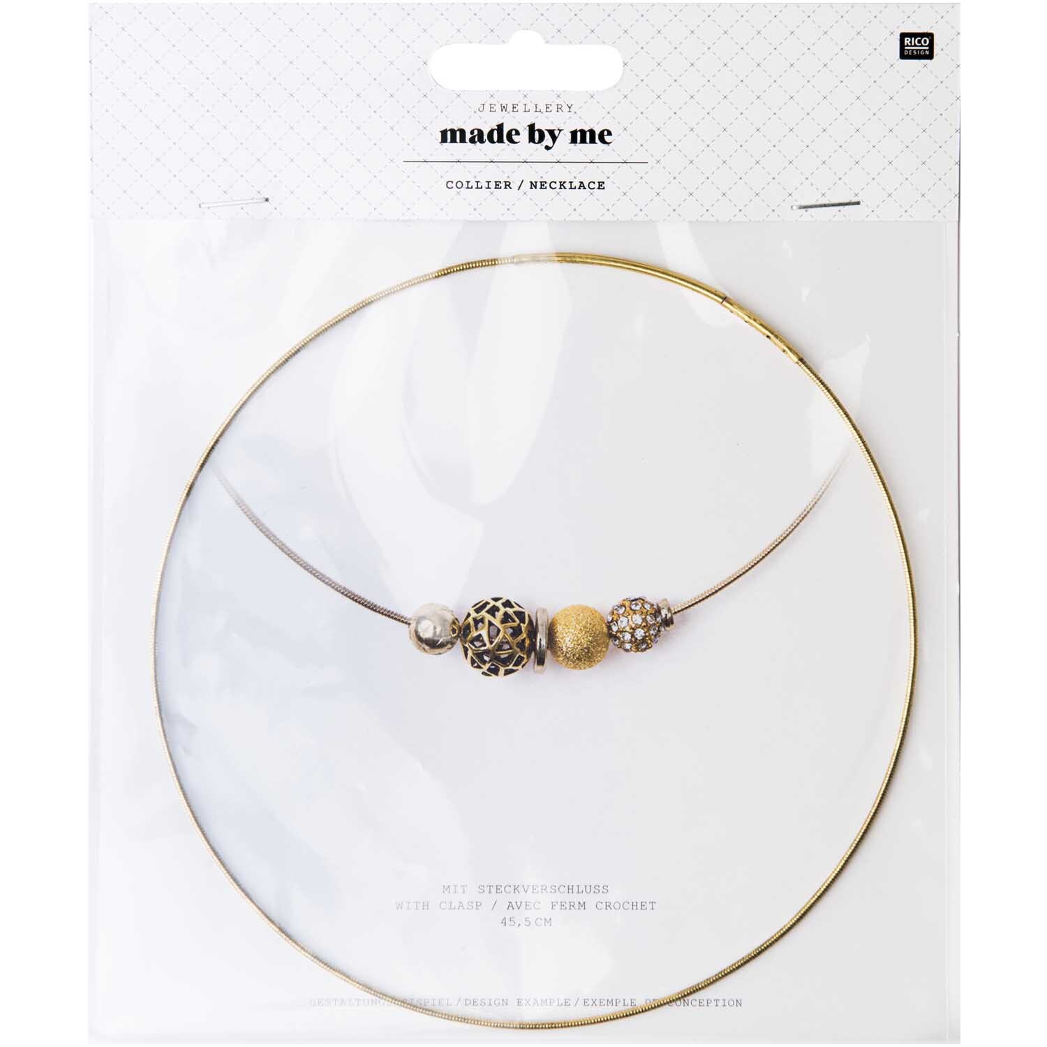Collier mit Steckverschluss gold 14,5cm von Rico Design