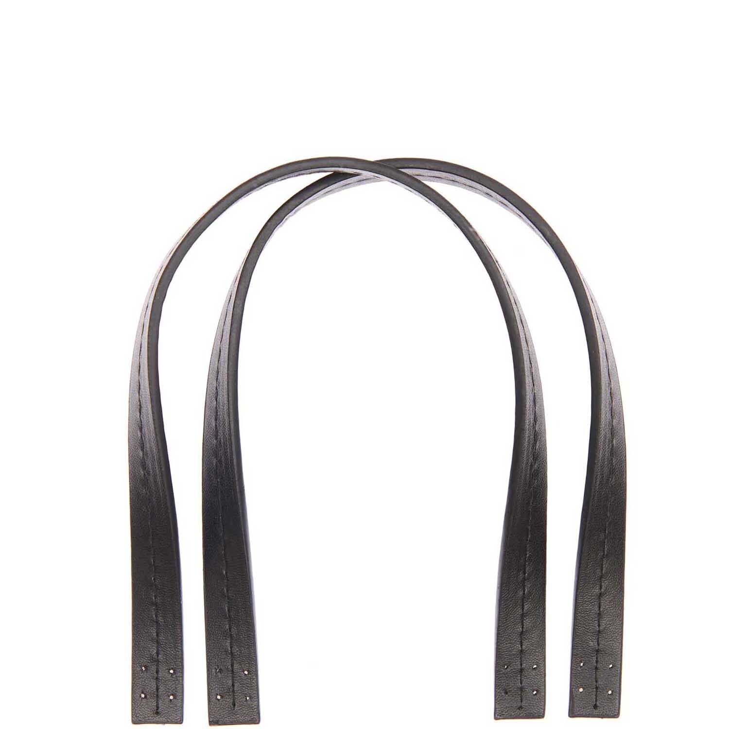Kunstleder Taschengriffe kurz in Schwarz von Rico Design, ideal für Häkelset Tasche Modell 17. Zwei Stück, 13x325mm, robust und stilvoll.