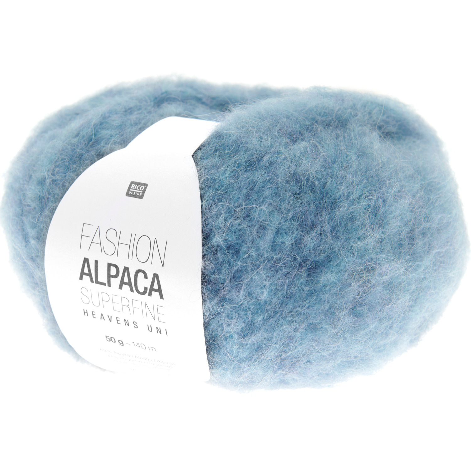 Fashion Alpaca Superfine Heavens Uni, weiches Garn in Aqua von Rico Design, ideal für Strickprojekte.