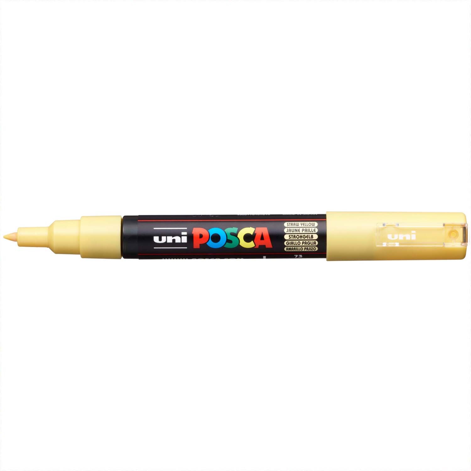 POSCA-Marker PC-1MC 0,7-1mm in Strohgelb von uni, ideal für präzises Zeichnen und Schreiben.