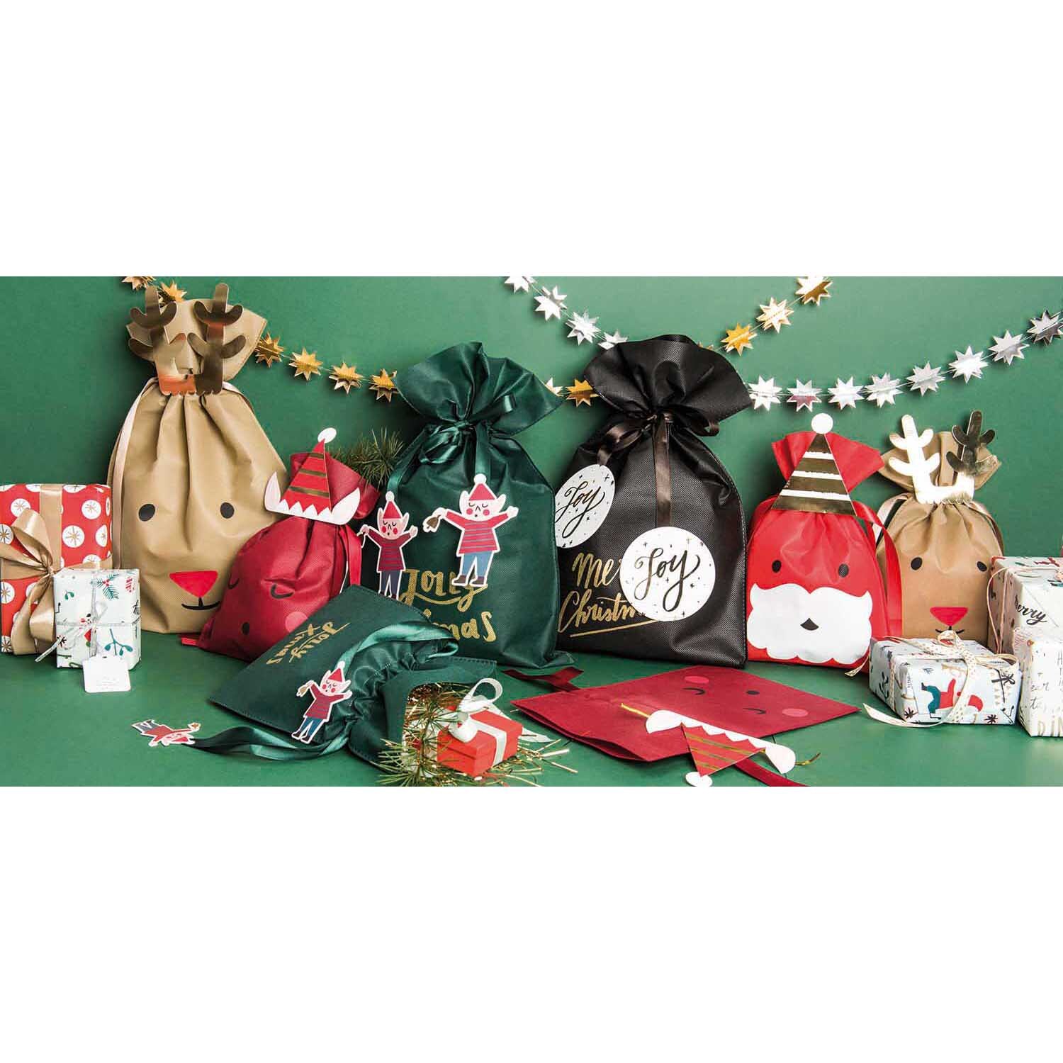Paper Poetry Geschenktüte Merry Christmas schwarz 30x45cm von Rico Design