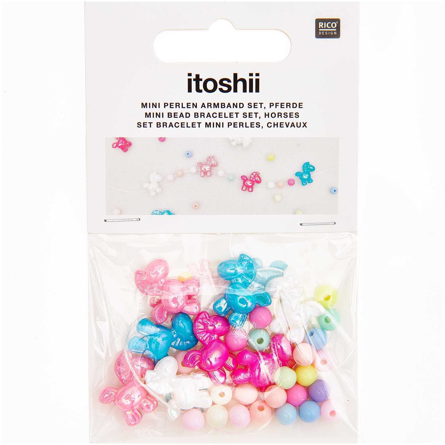 itoshii Mini Perlen Armband Set Pferde von Rico Design