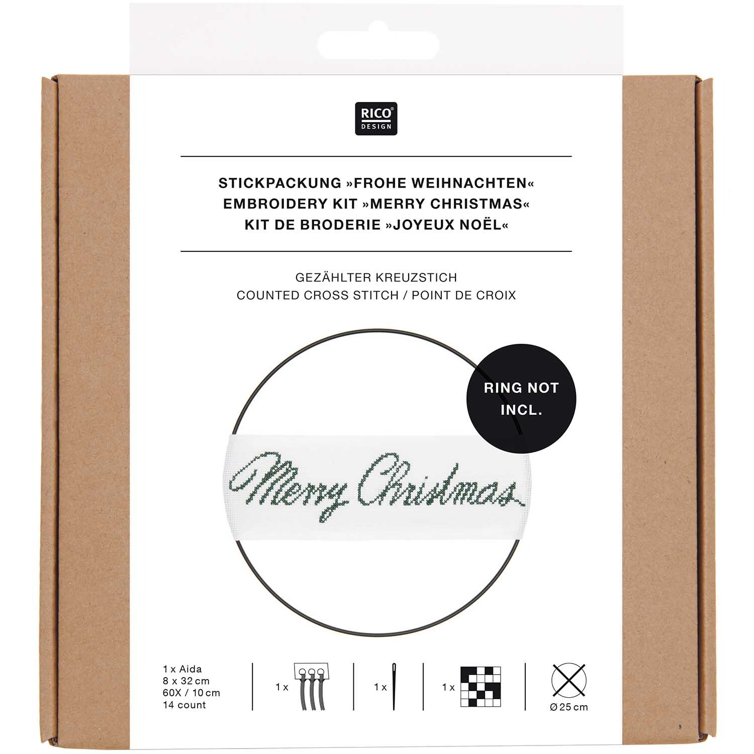 Stickpackung Band Frohe Weihnachten von Rico Design
