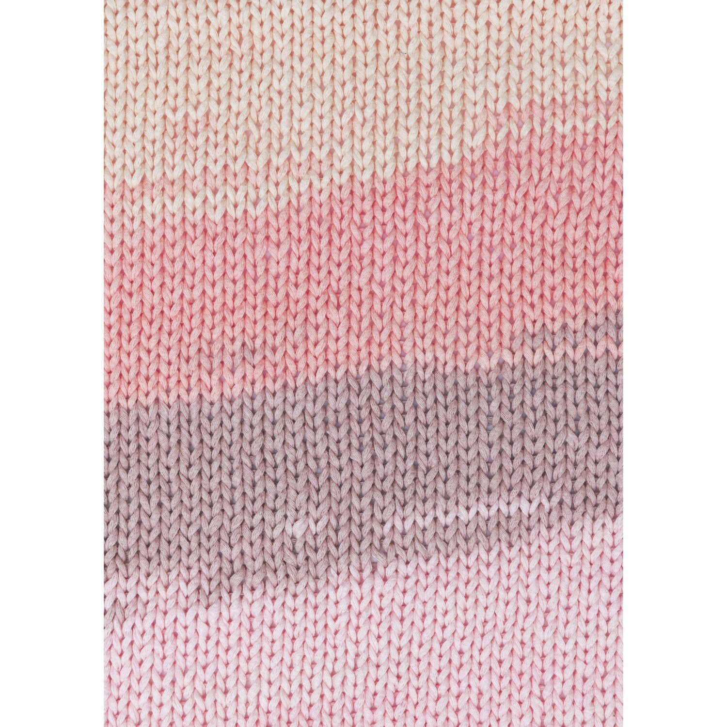 Fashion Colour Spin: Strickmuster in Rosa von Rico Design, 100g 200m, zeigt sanfte Farbverläufe.