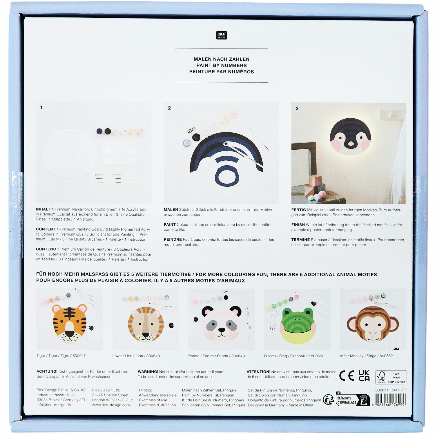 Malen nach Zahlen Pinguin von Rico Design