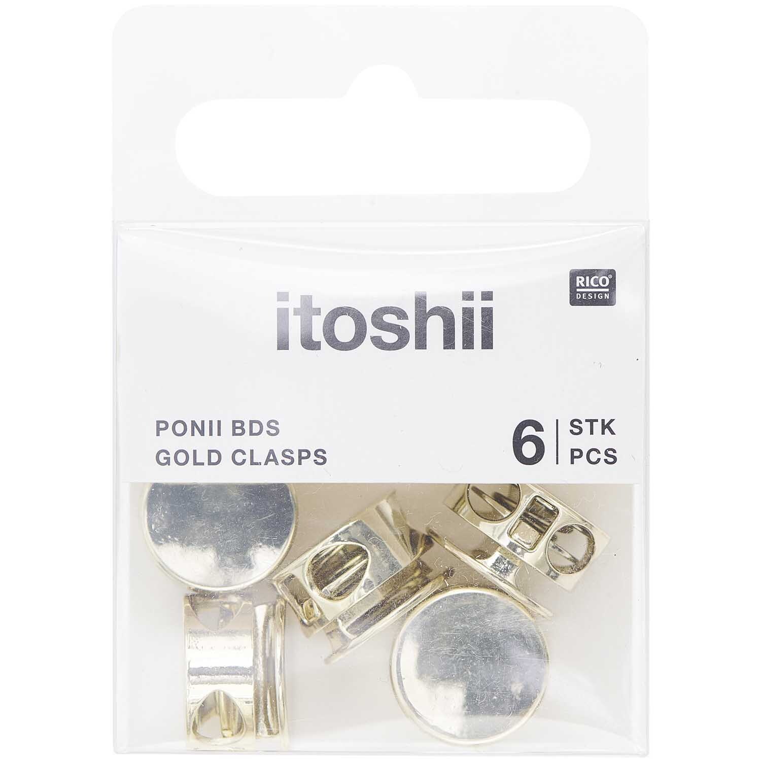 Itoshii Ponii Beads Verschlüsse, 6 Stück in einer transparenten Verpackung, ideal für Schmuckdesign.