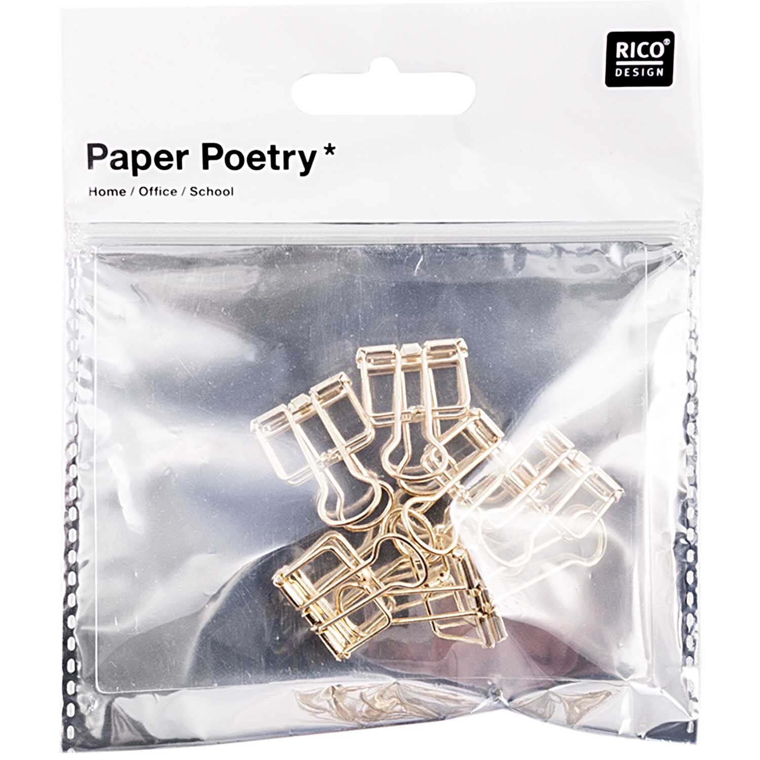 Paper Poetry Wire Clips gold 19mm 6 Stück von Rico Design