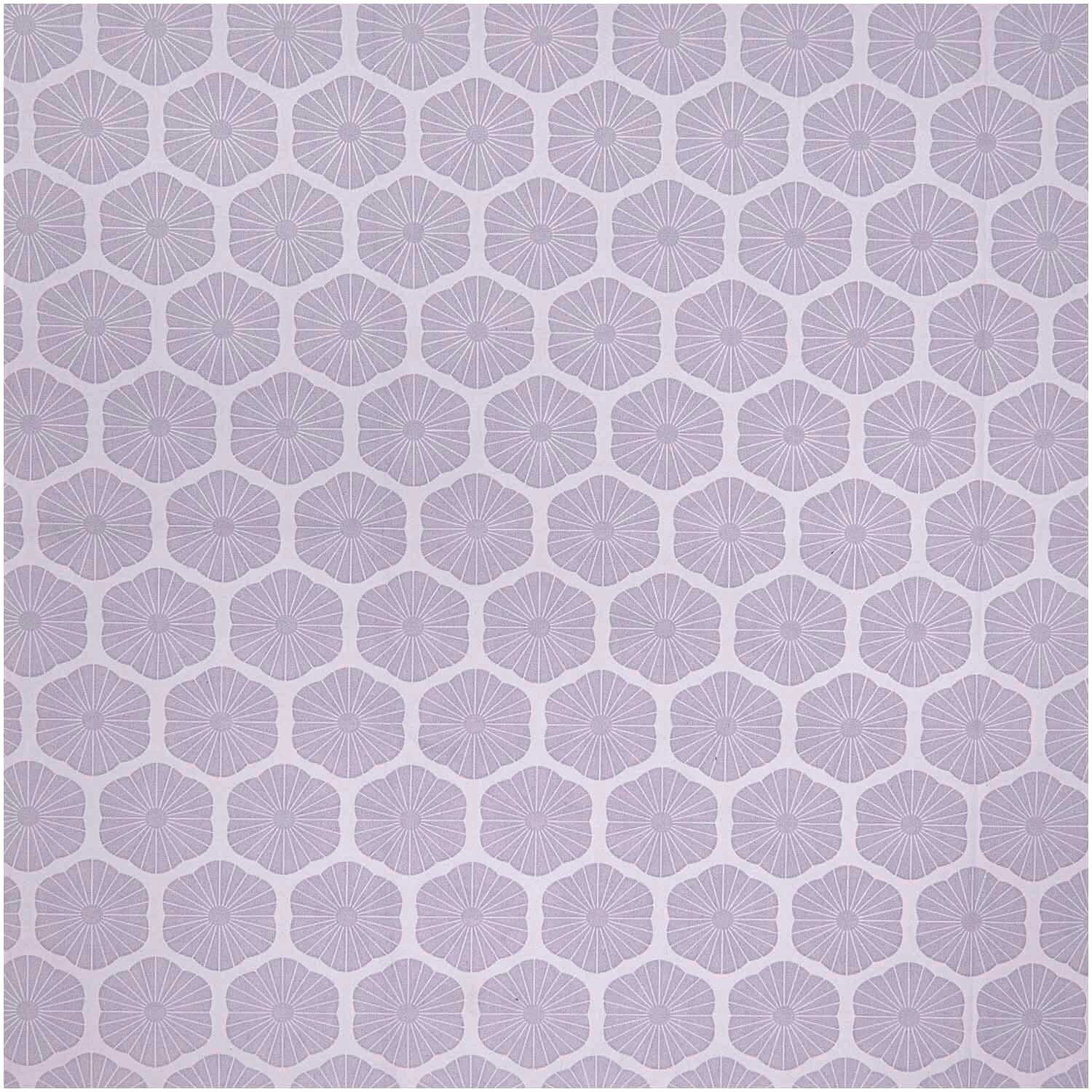 Stoffabschnitt Baumwoll-Popelin flieder Rosette 50x140cm mit geometrischem Muster von Rico Design.