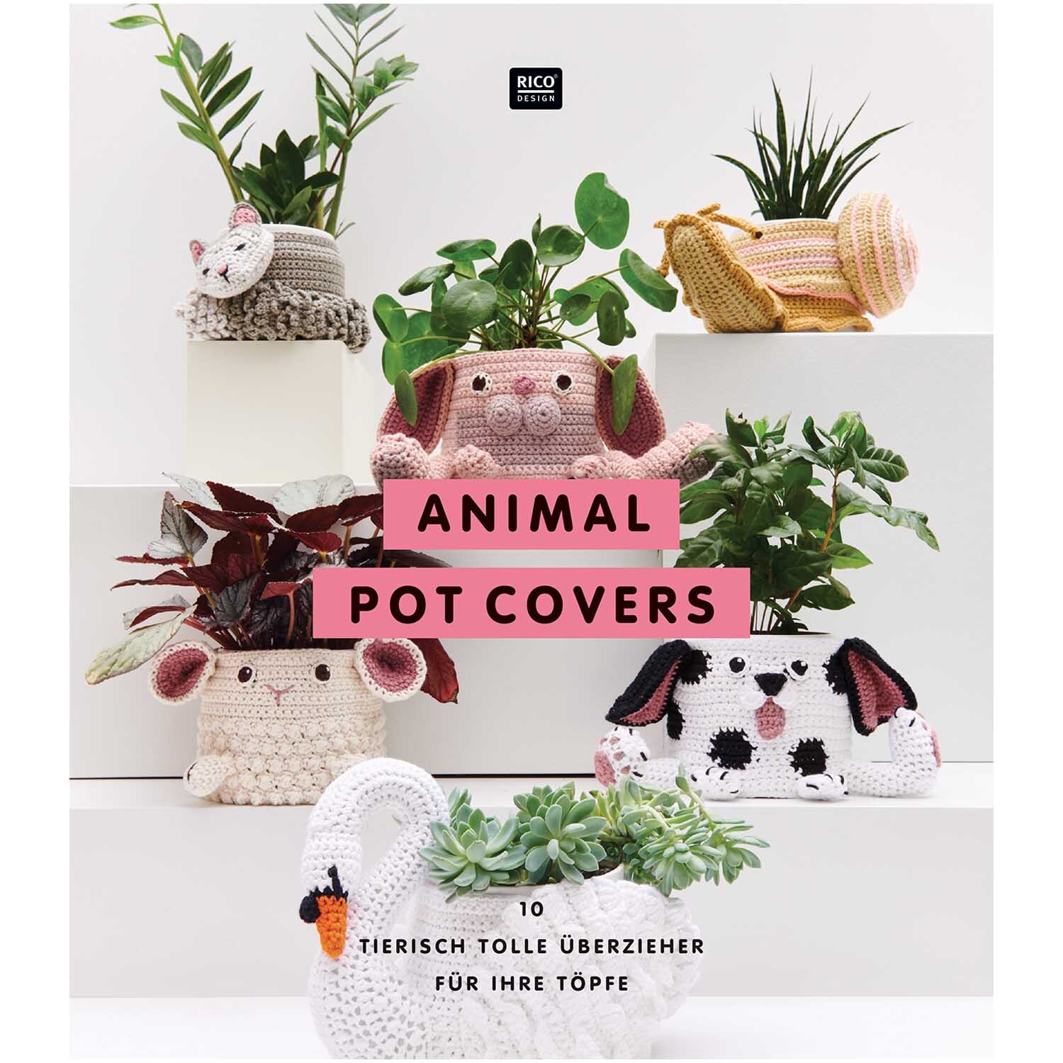 Animal Pot Covers: Kreative Überzieher von Rico Design in Tierform, dekorieren Pflanzentöpfe.