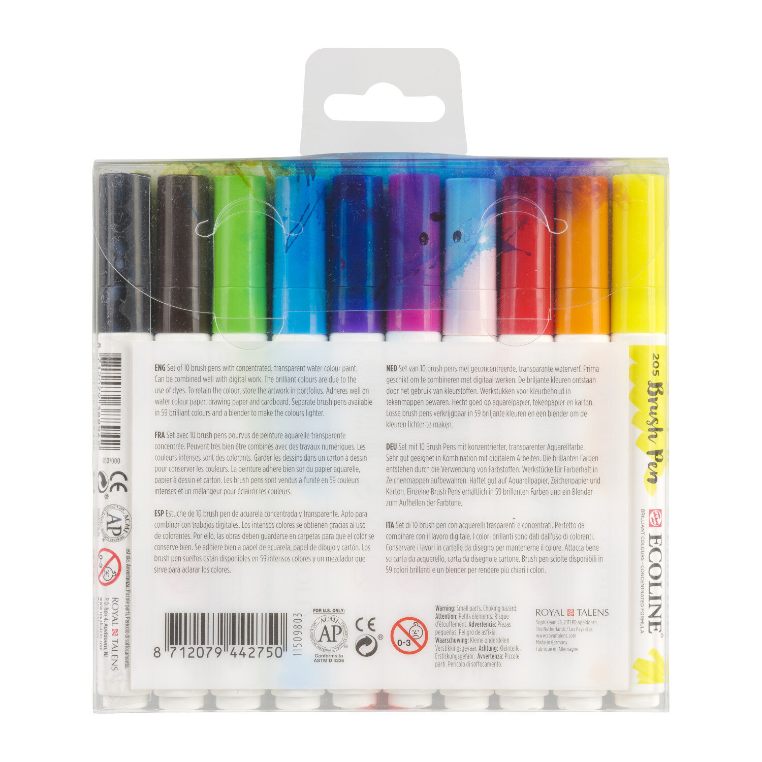 Brush Pen Set 10 Stück Farbe Hell von Royal Talens