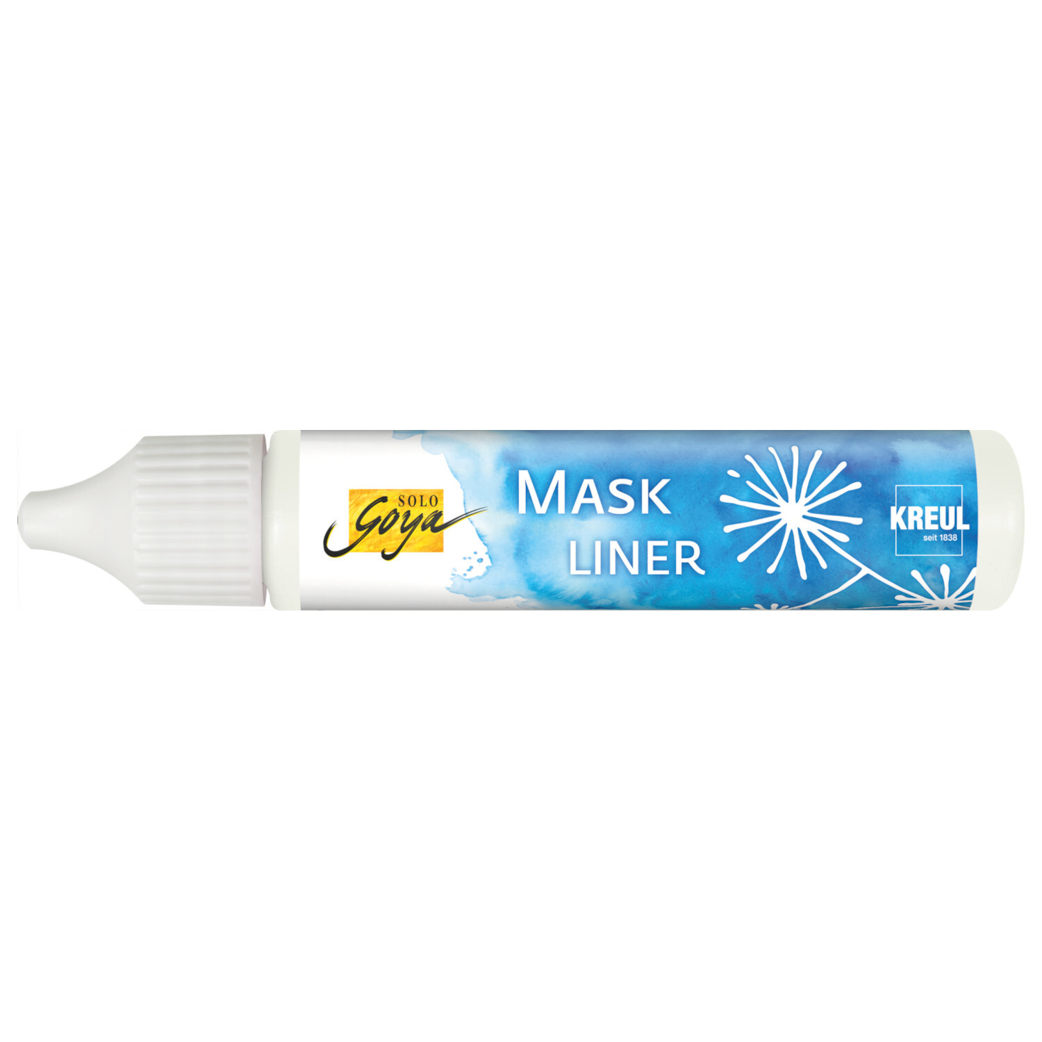 Mask Liner für Aquarellmalerei 25ml, KREUL: Weißer Stift mit blauem Etikett, ideal für präzise Maskierungen.
