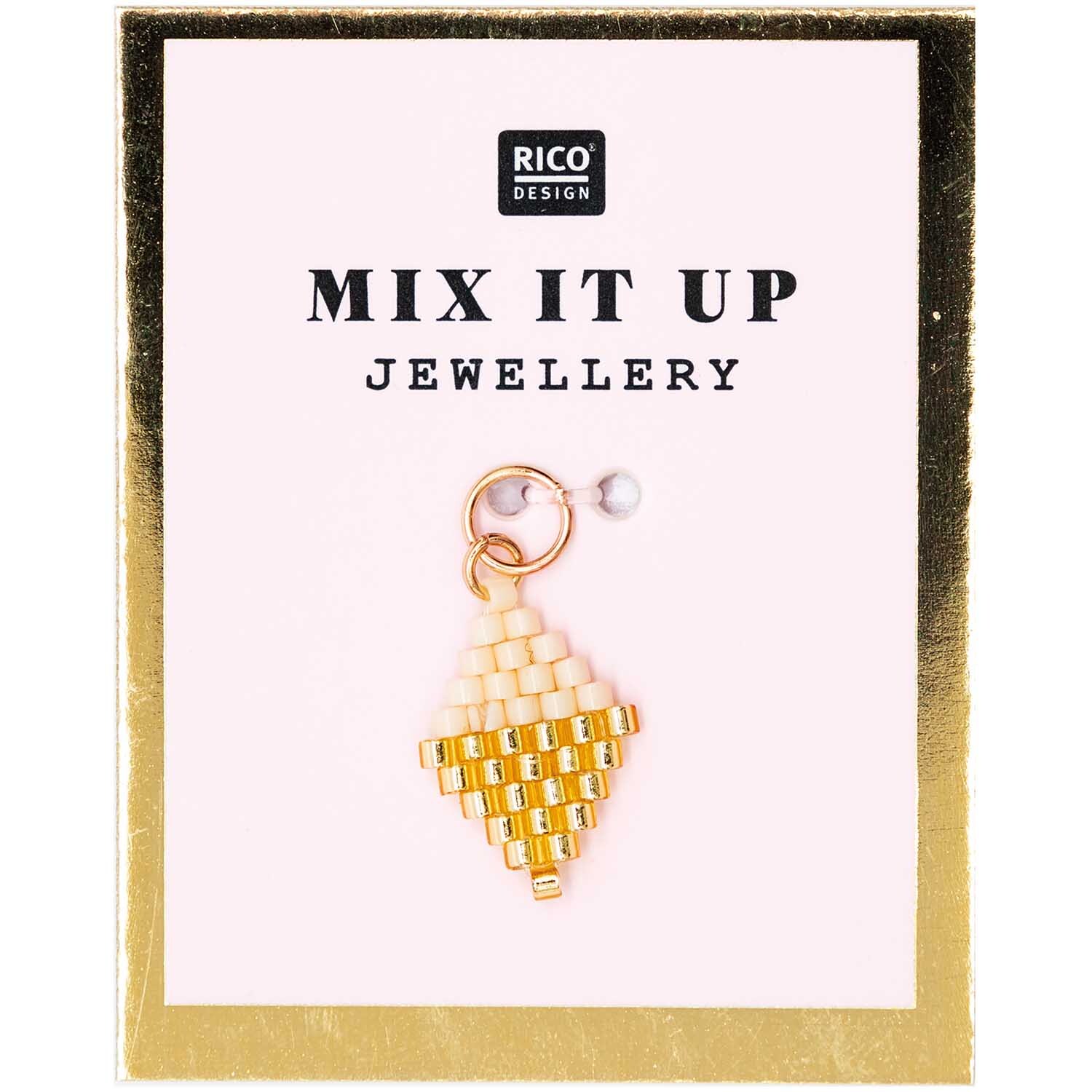 Mix it Up - Jewellery Brick Stitch Raute puder-gold 10x15mm von Rico Design