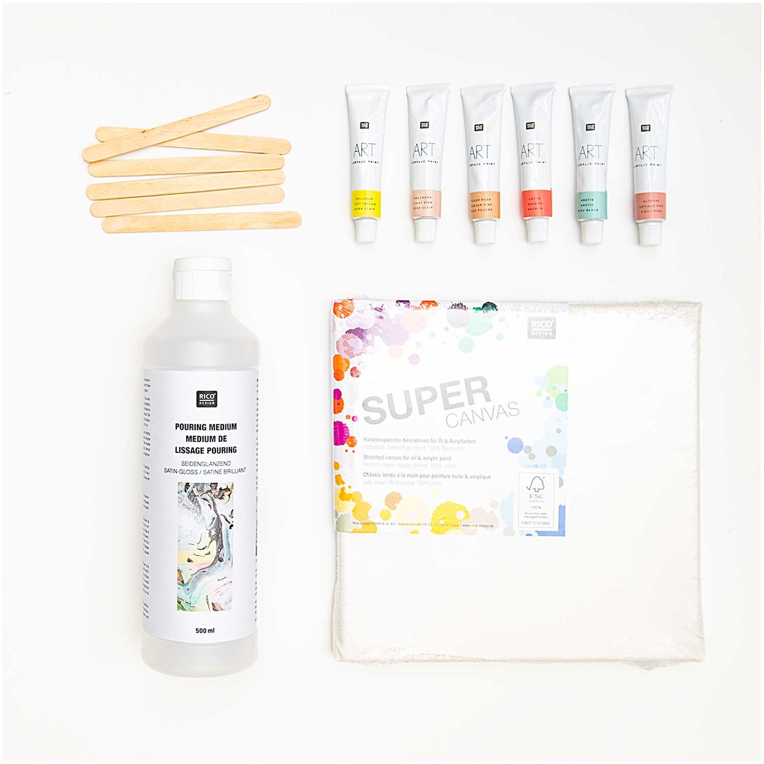 Bastelset Acrylic Pouring Puderrosa von Rico Design