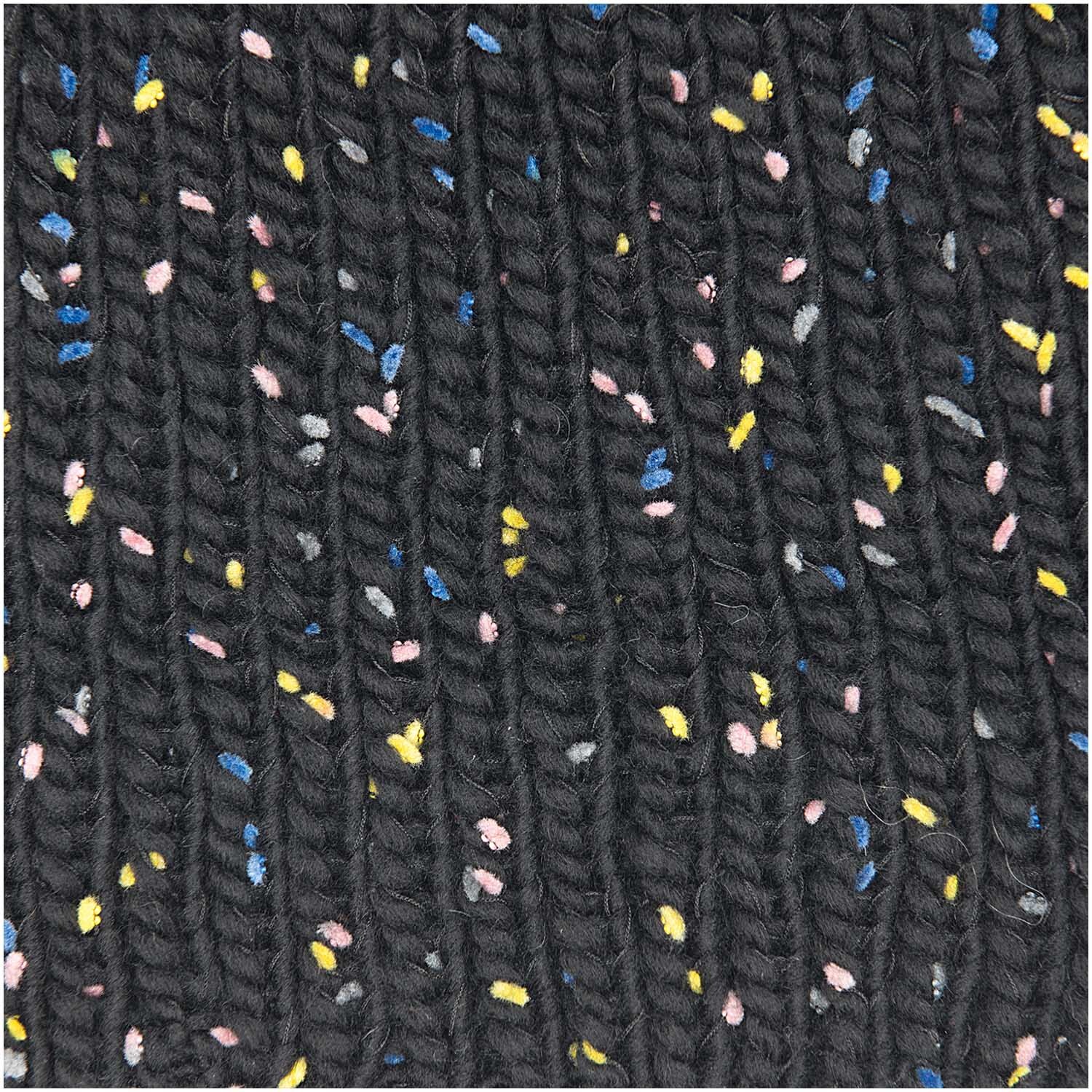 Creative Jazz Up: Schwarzes Garn mit bunten Sprenkeln, ideal für kreative Strickprojekte.