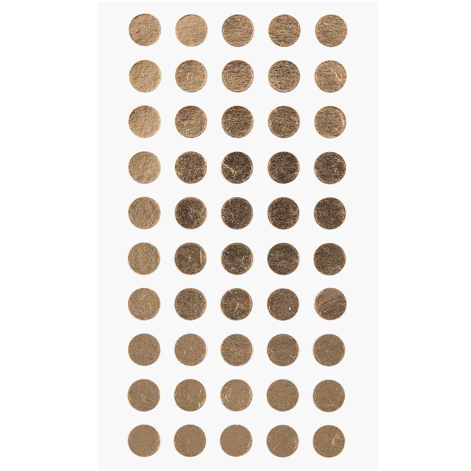 Paper Poetry Sticker Punkte gold 8mm, 4 Bogen von Rico Design. Runde goldene Sticker auf weißem Hintergrund. Ideal für kreative Projekte.