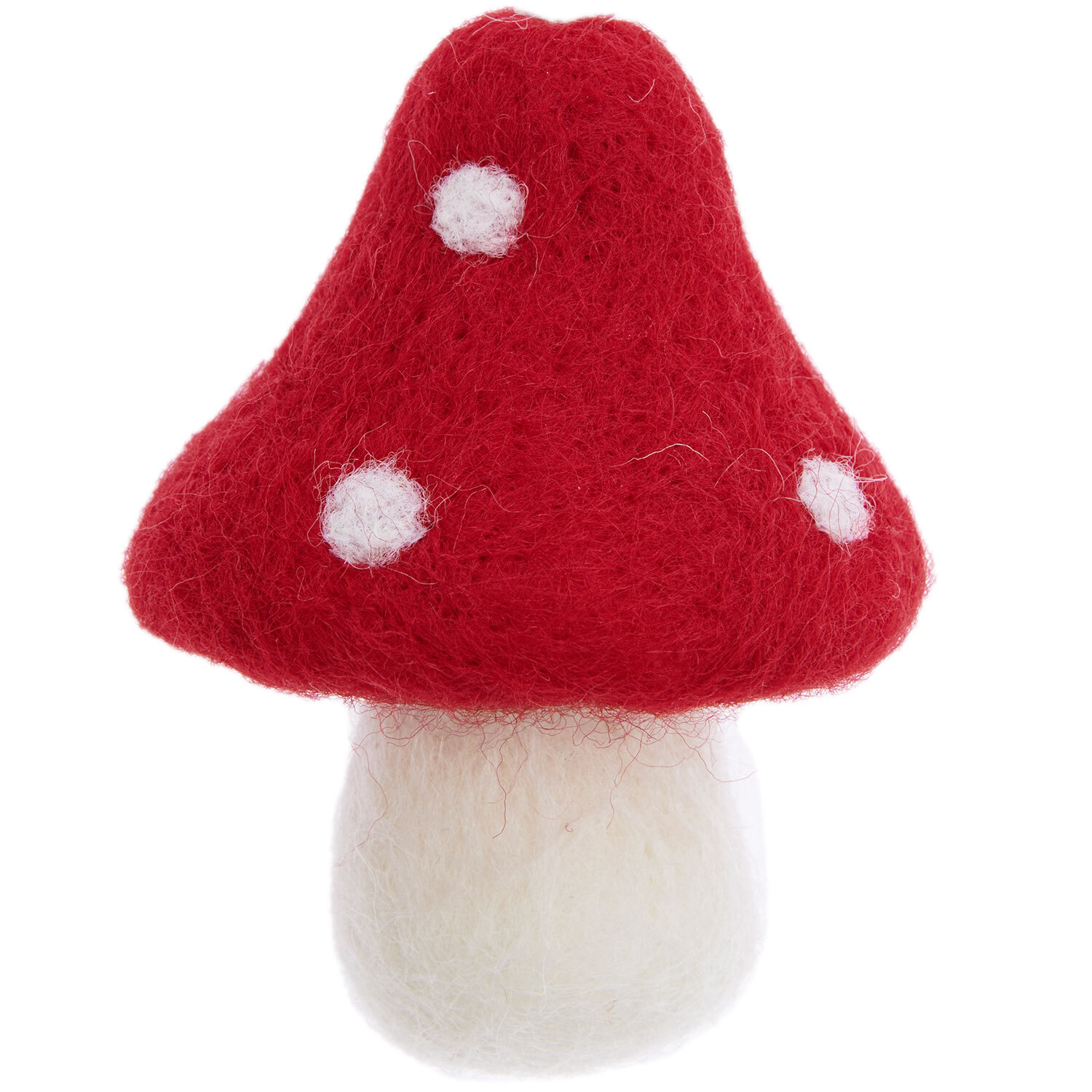 Filz Pilz spitz rot 6x9cm von Rico Design. Roter Filzpilz mit weißen Punkten, dekorativ und handgefertigt.