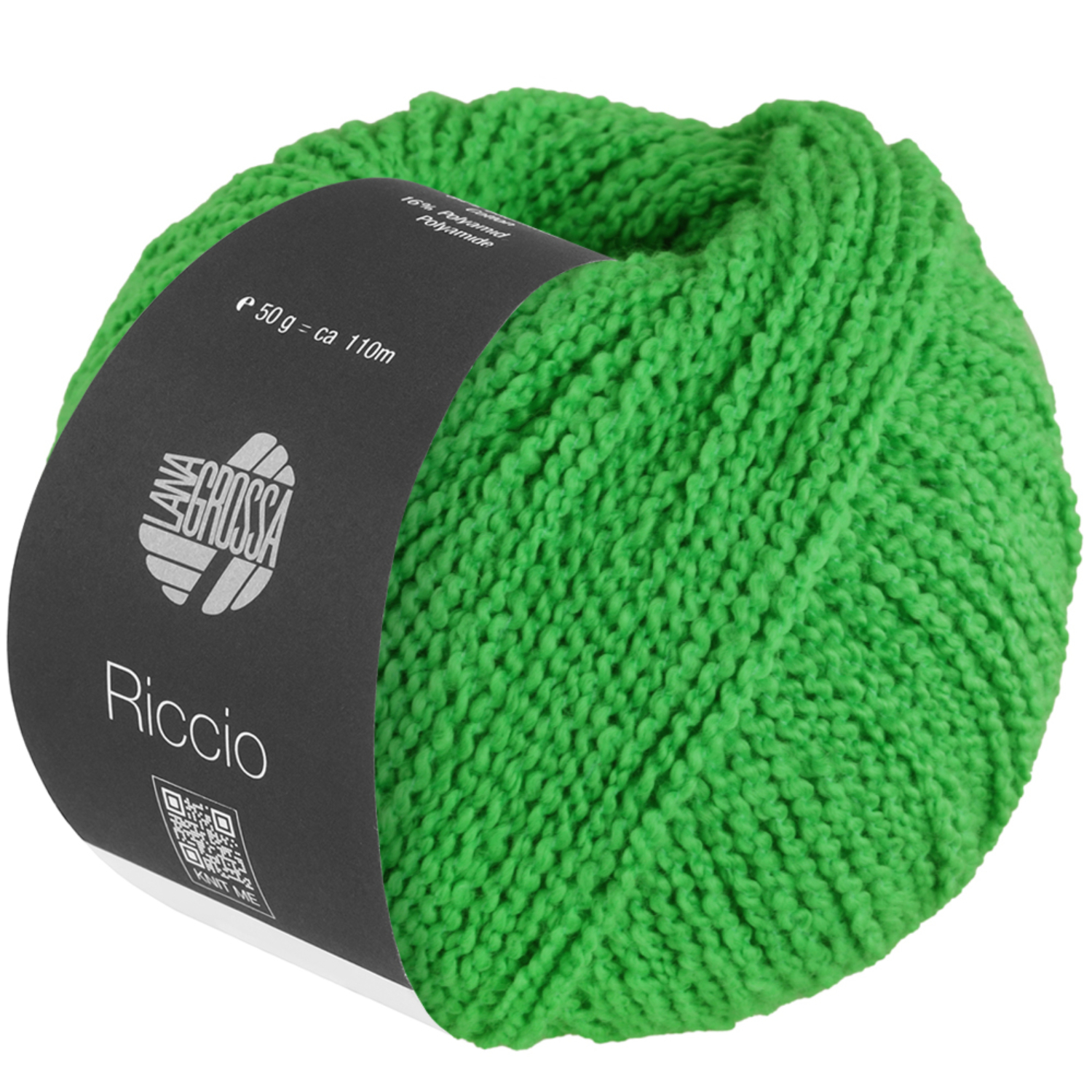 Riccio: Strickgarn von Lana Grossa in leuchtendem Maigrün, 50g, 110m, ideal für kreative Projekte.