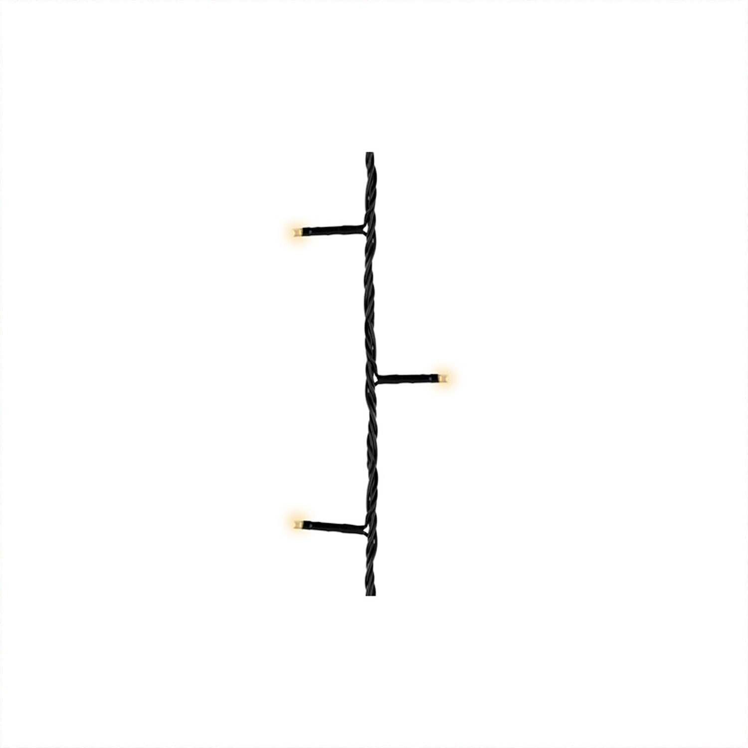 LED-Kette Durawise Basic in Schwarz mit warmweißen Lichtern, 350 cm lang, von Kaemingk, ideal für den Außenbereich.