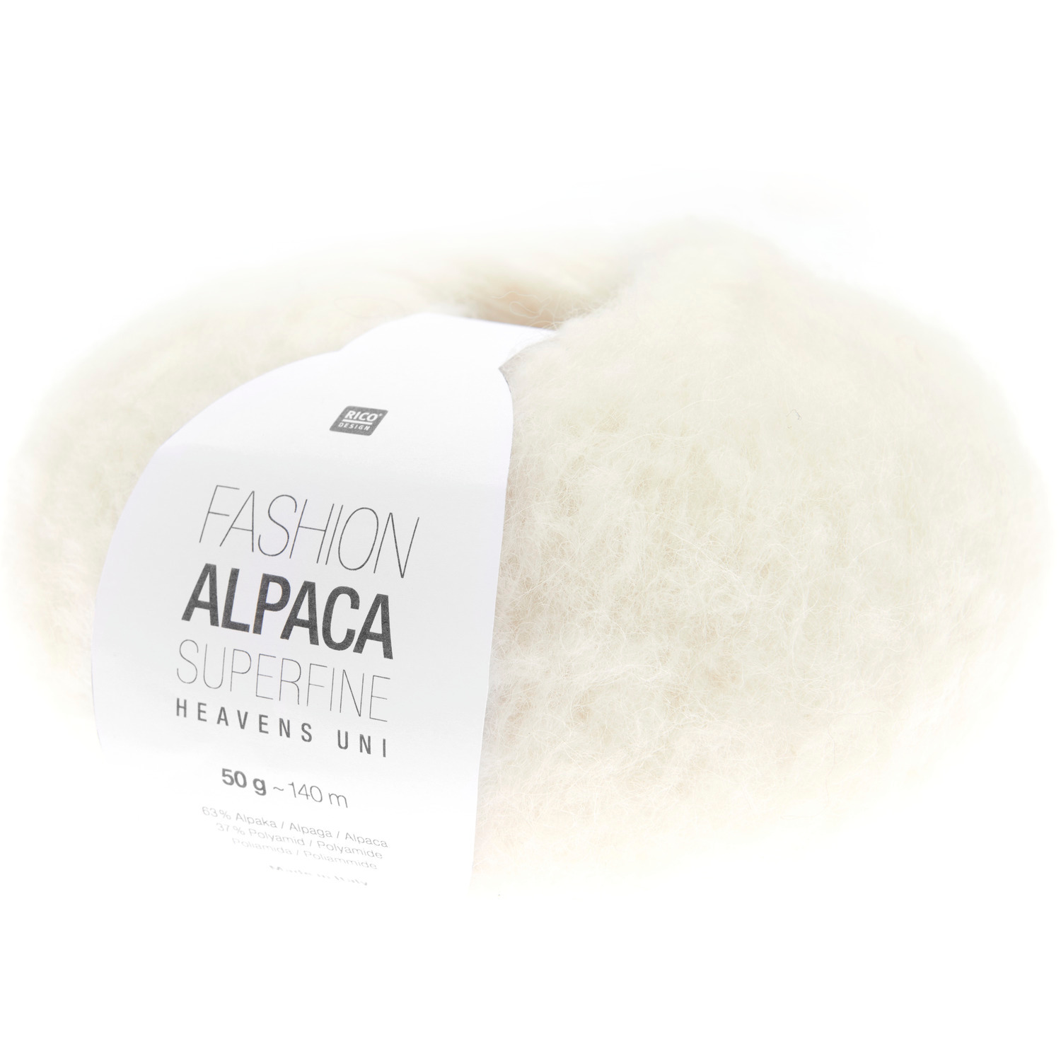 Fashion Alpaca Superfine Heavens Uni Wolle in Creme von Rico Design, ideal für Stricksets.