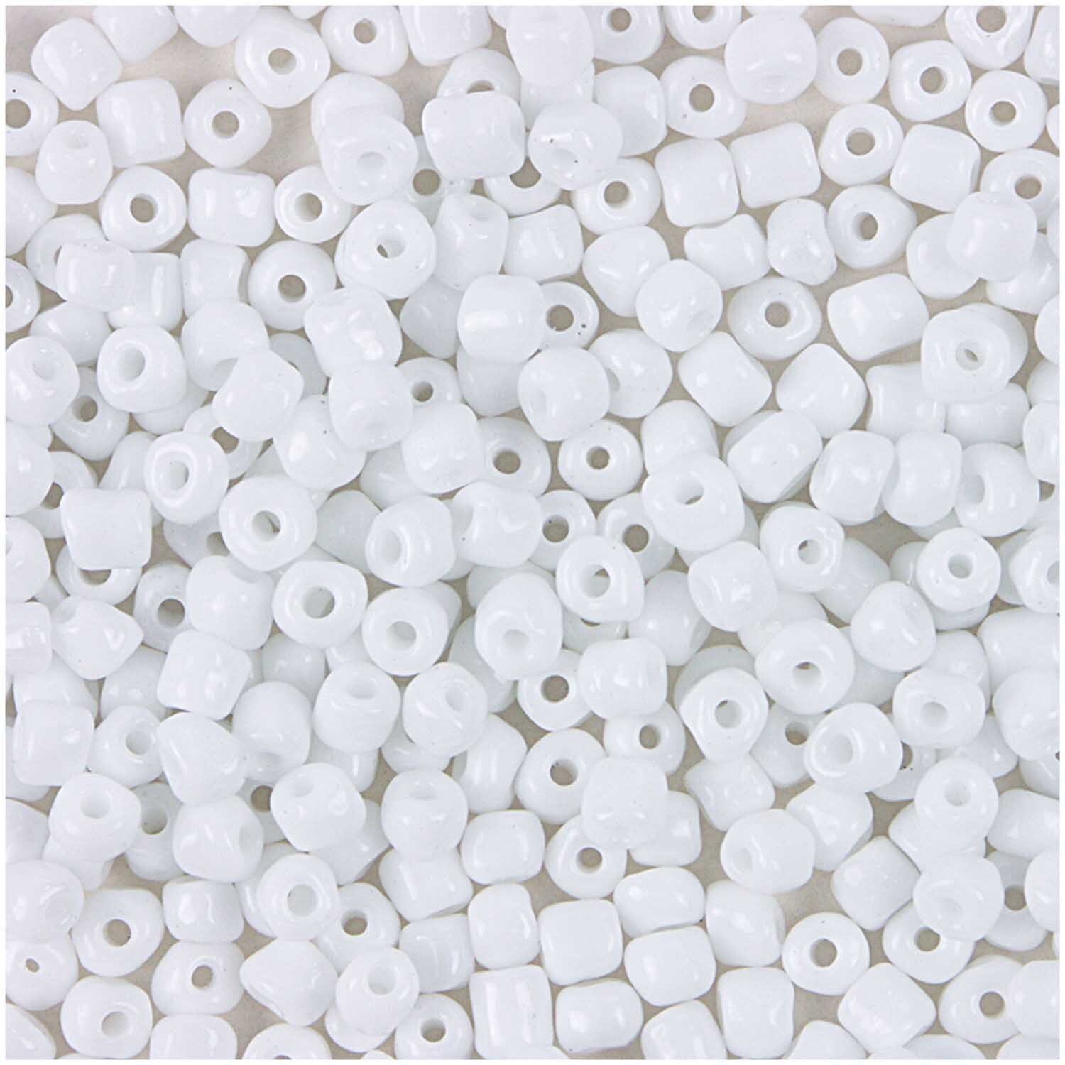 Rocailles Perlen 4mm 14g von Rico Design in Weiß Opak, ideal für Schmuckherstellung und Dekoration.