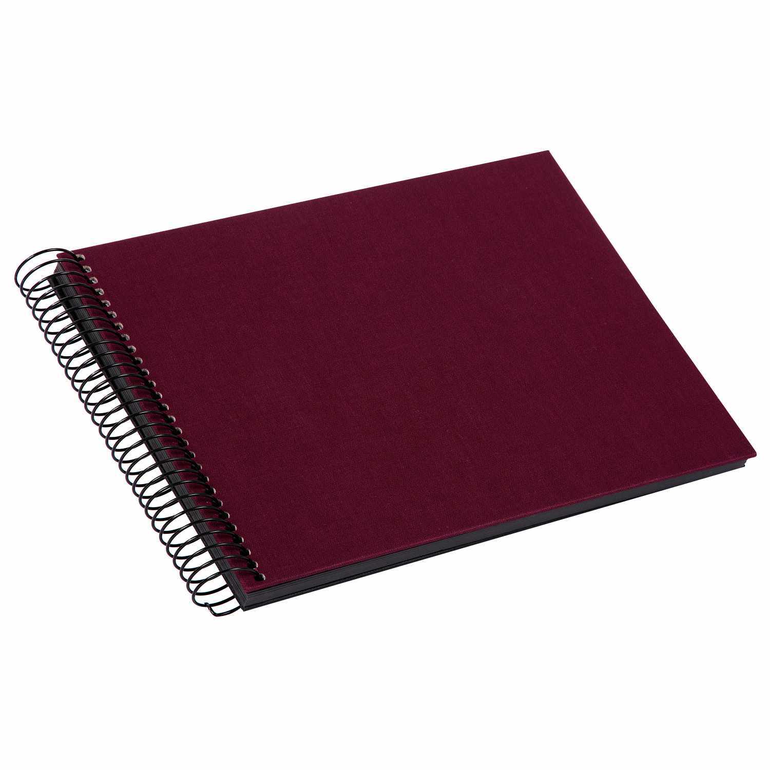 Spiralalbum 24x17cm Leinen 40 schwarze Seiten Farbe Weinrot von Goldbuch Georg Brückner 