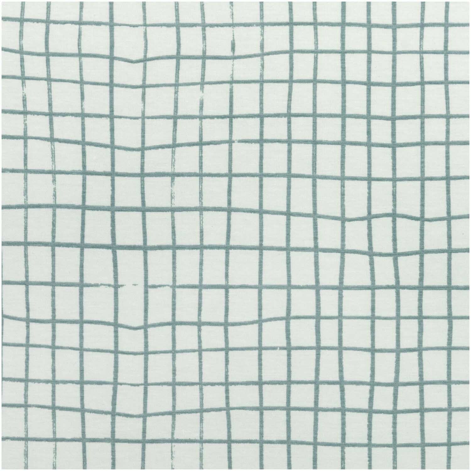 Jerseystoff Crafted Nature kariert grau 145cm zeigt ein kariertes Muster in Grau von Rico Design. Ideal für Nähprojekte und kreative Designs.