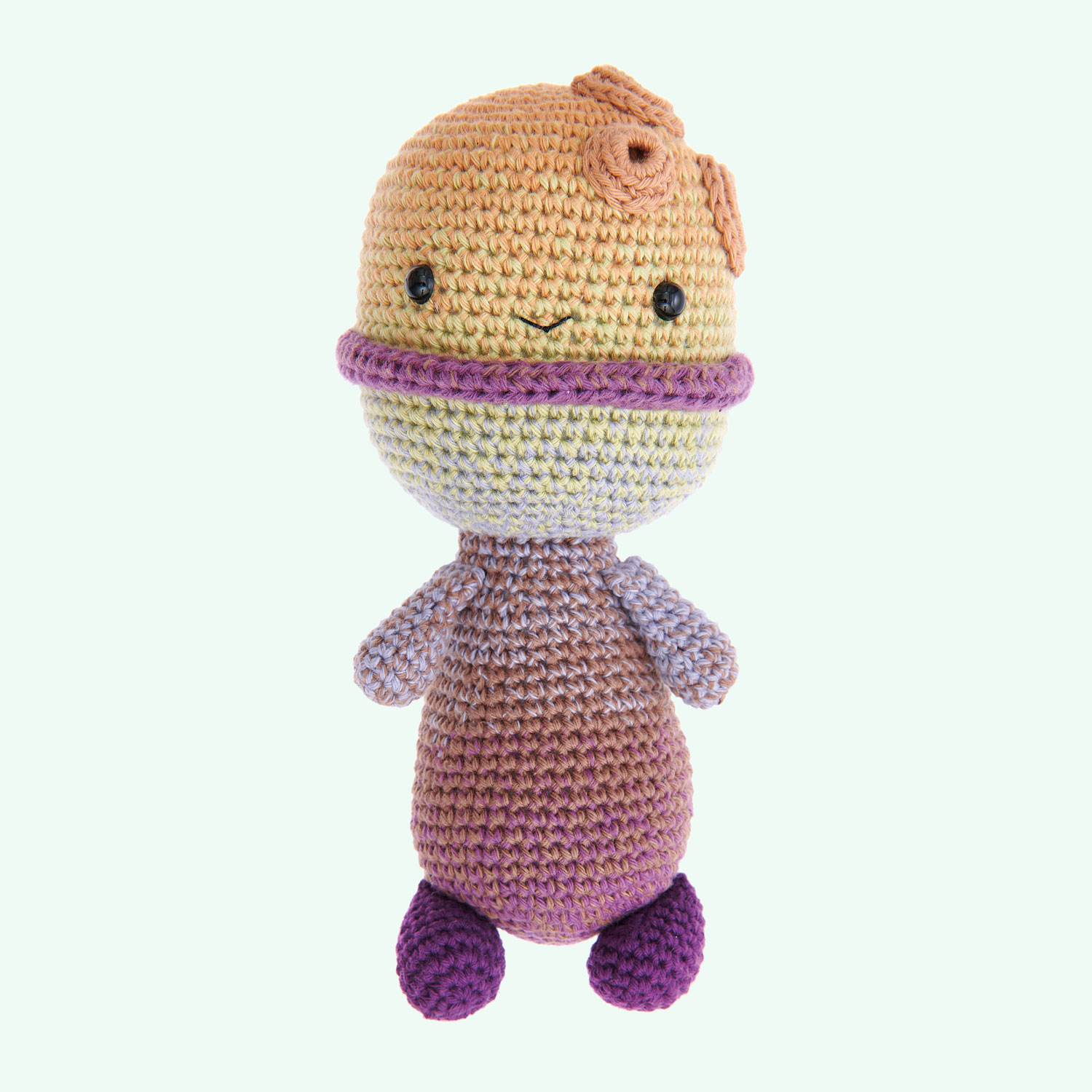 Gehäkelte Figur: Planet-Head aus dem Heft Ricorumi Element Heads