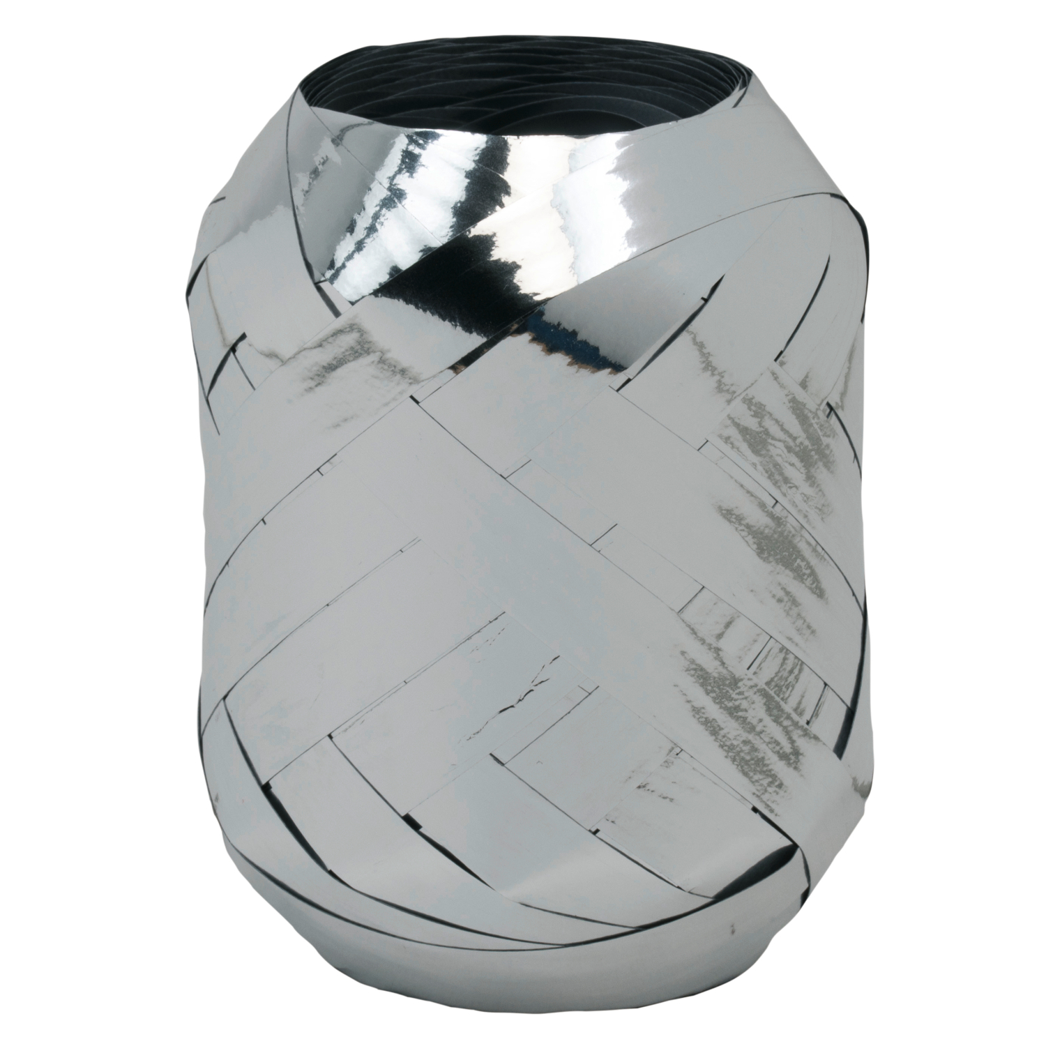 Ringelband 10mm 30m in glänzendem Silber, ideal zum Verpacken und Dekorieren.