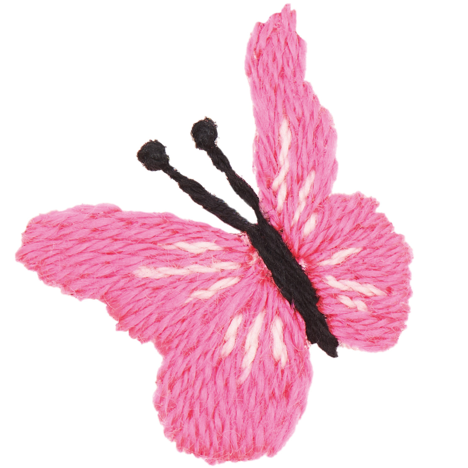 Stick and Stitch Schmetterlinge: Rosa Garnschmetterling von Rico Design, ideal zum Verzieren.