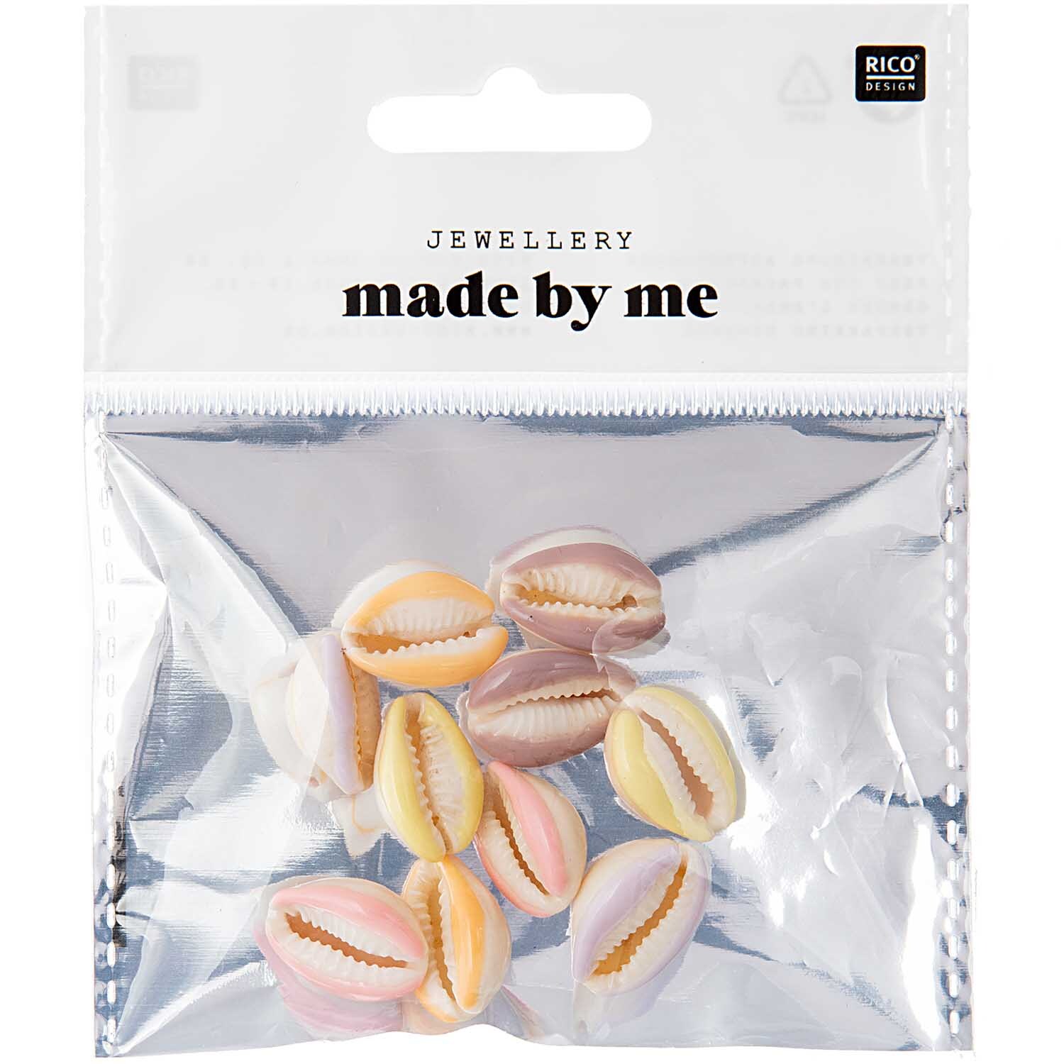 Muscheln mit Bohrung 10 Stück Farbe Pastell von Rico Design