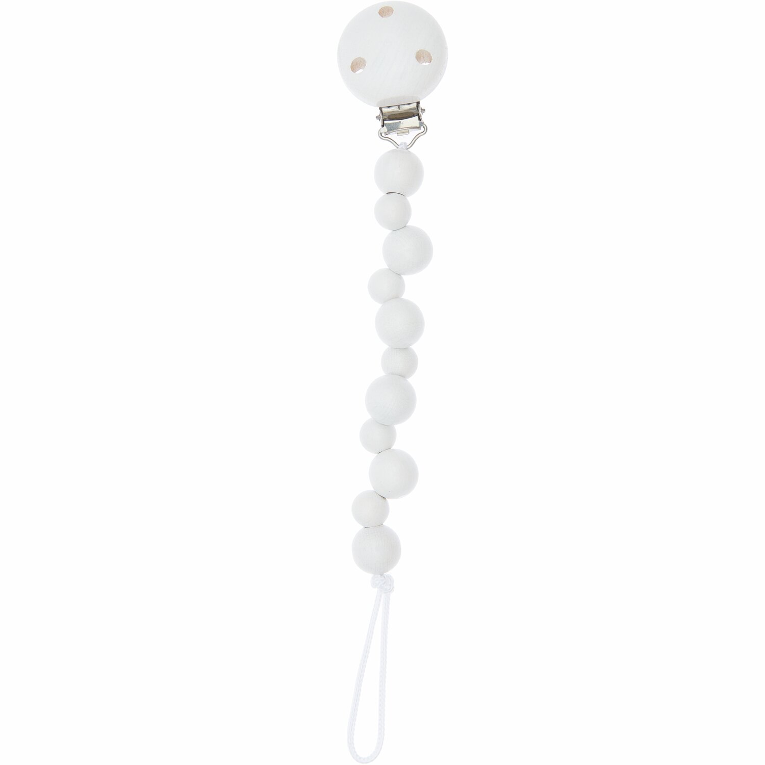 Schnullerhalter 3,5x25cm in elegantem Weiß von Rico Design, ideal für Babys, mit Clip.