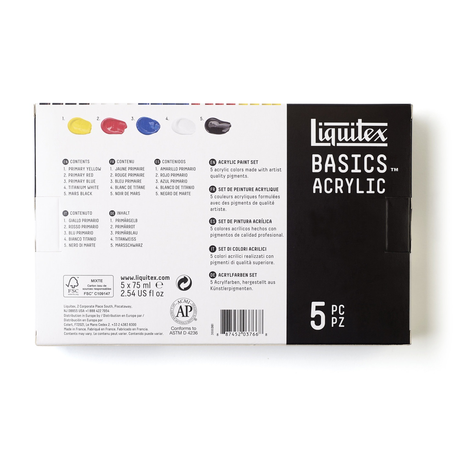 Basics Acrylfarben Set 5x75ml von COLART EUROPE 