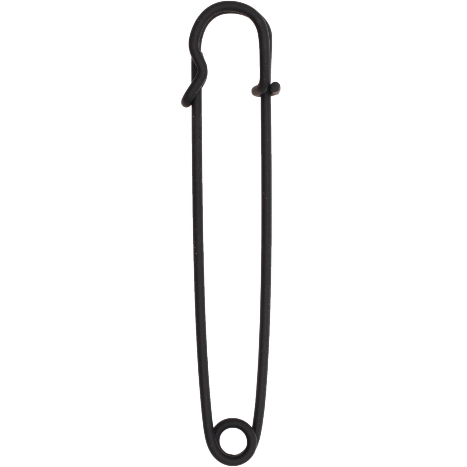 Kiltnadel 5cm 1 Stück, robuste Sicherheitsnadel in Schwarz von Rico Design, längliche Form mit rundem Ösenende, ideal zum Fixieren von Stoffen und Accessoires