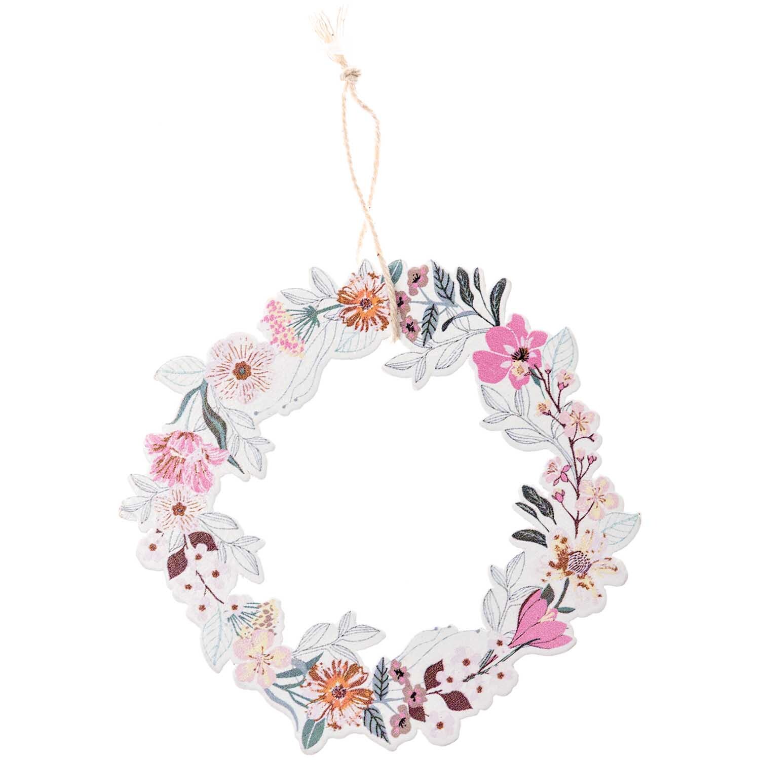 Hänger Blumenkranz mit zarten Blüten in Mauve und Grün von Rico Design, dekorativ und vielseitig einsetzbar.