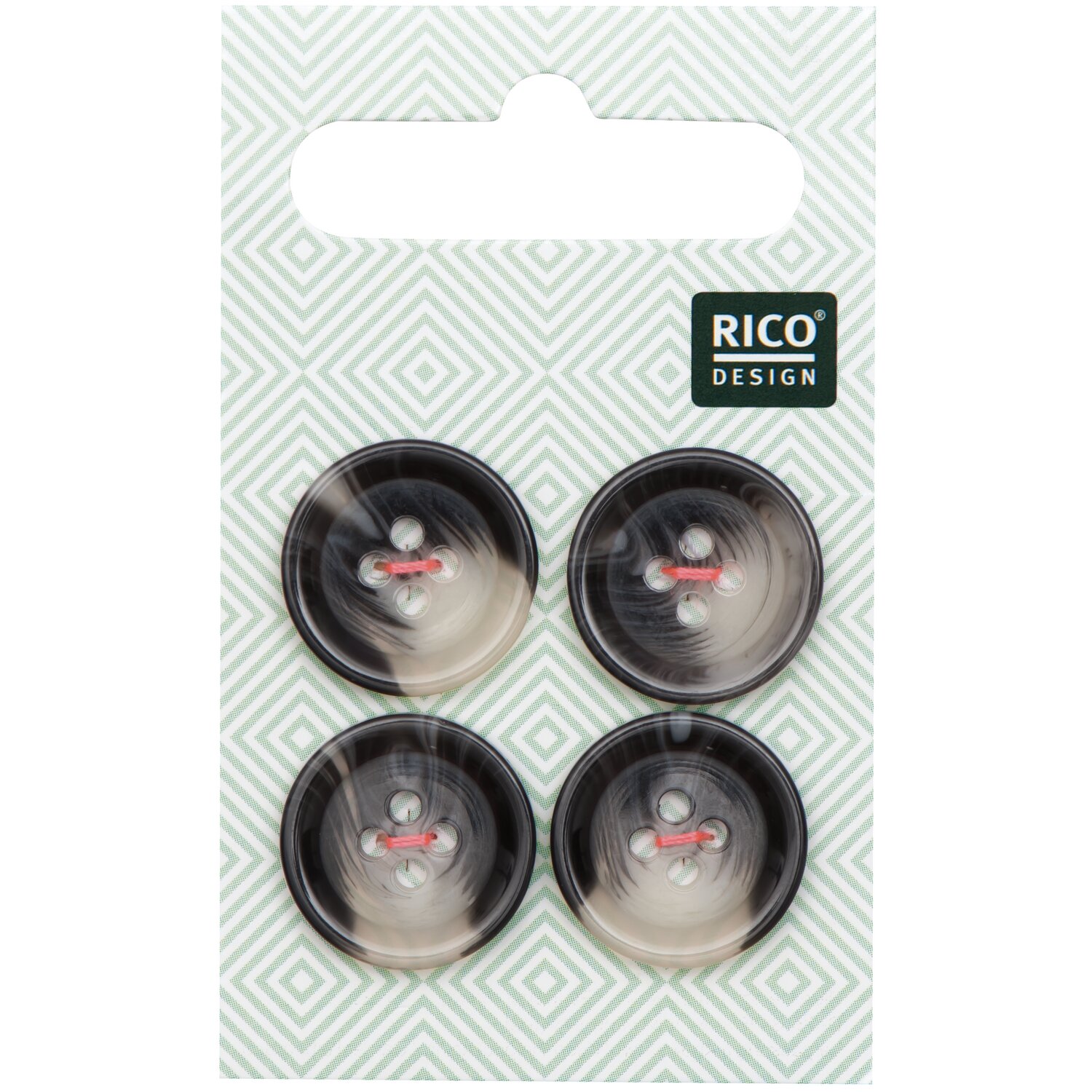 Knöpfe Grau strukturiert 1,7cm 4 Stück von Rico Design