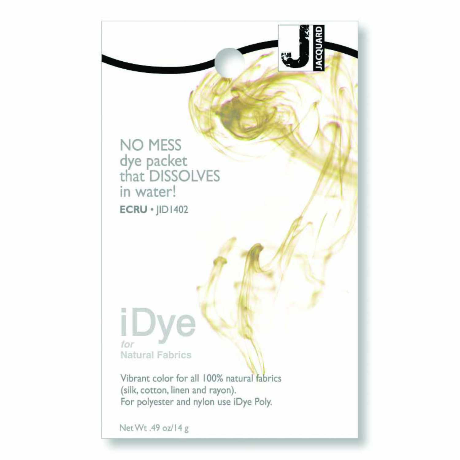 iDye Direct Textilfarbe in Ecru von JACQUARD, 14g Packung, löst sich in Wasser auf, ideal für natürliche Stoffe.