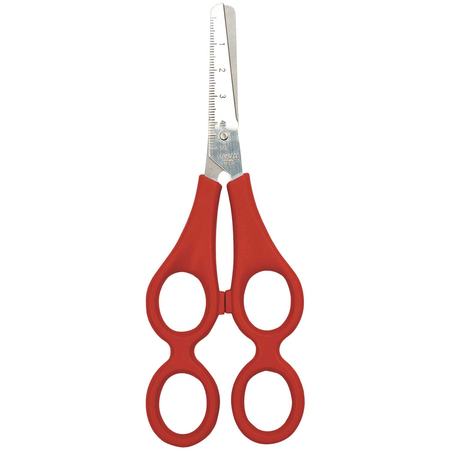 Therapeutenschere Mutter-Kind-Schere 17cm mit roten Griffen von Rico Design, ideal für präzises Schneiden.